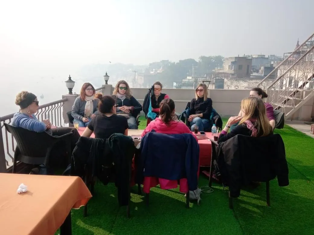 People in Hotel Sita (place on the heritage ghats of benaras)