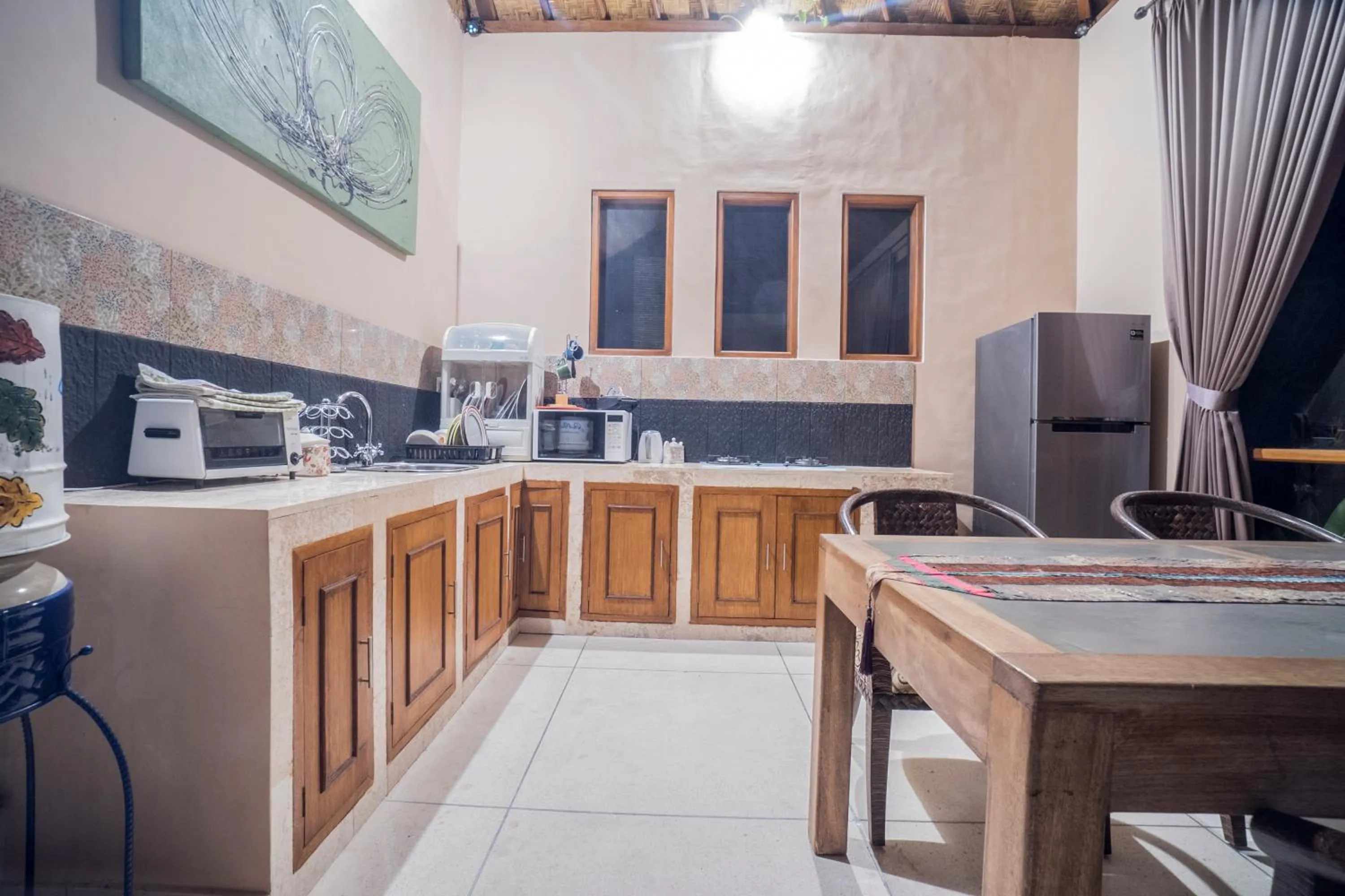 Dining area in Gajah Biru Bungalows