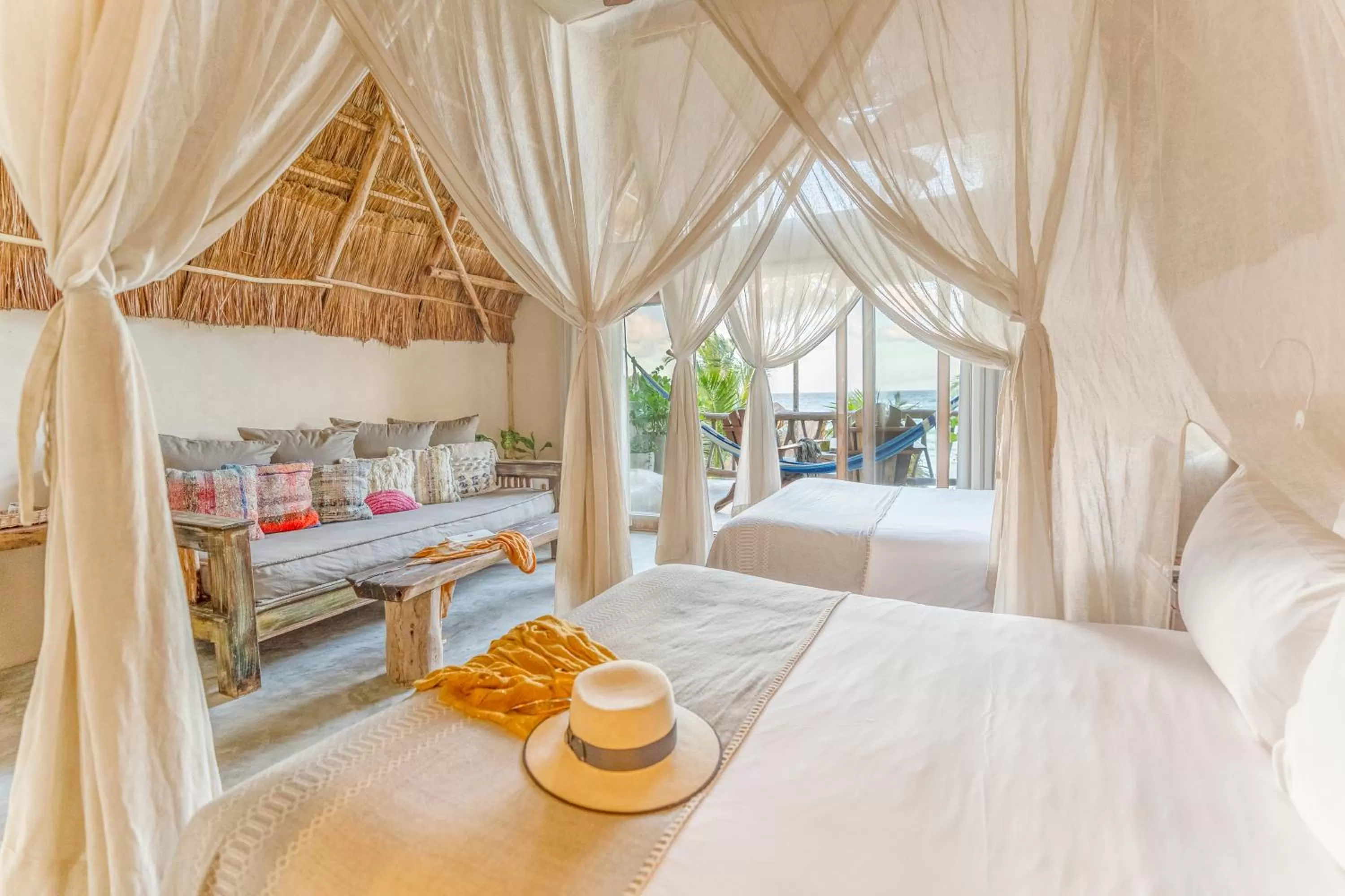 Bed in Ahau Tulum - Beachfront Hotel