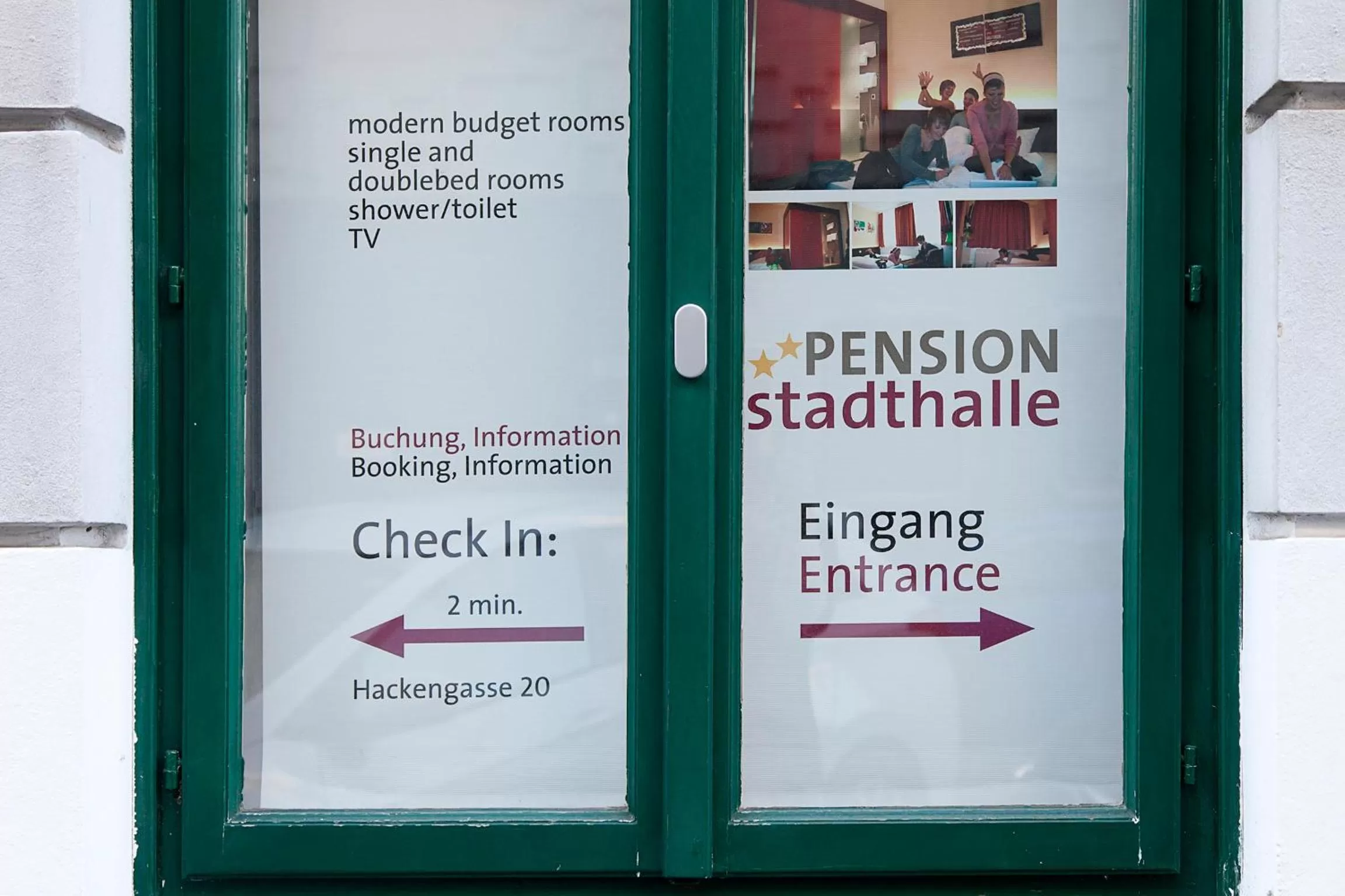 Facade/entrance in Pension Stadthalle