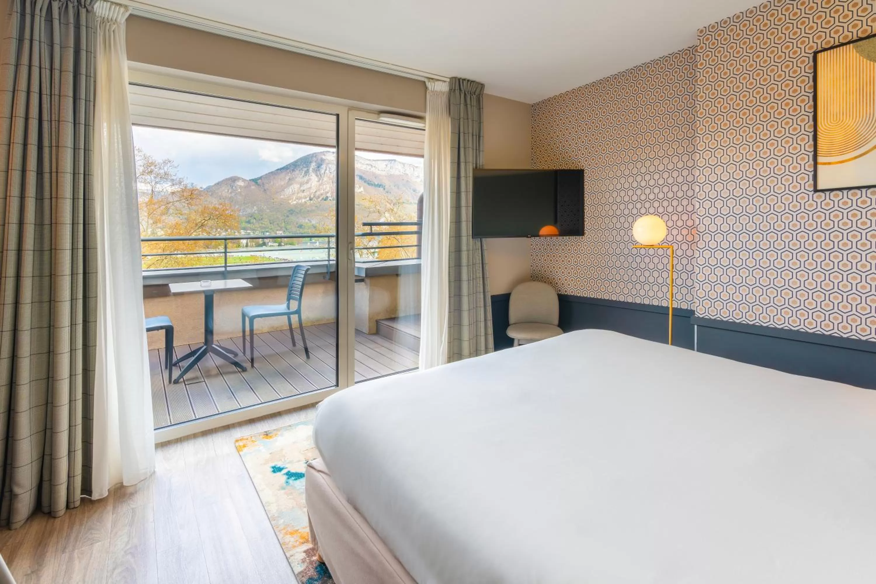 Bedroom, Bed in Le Splendid Hotel Lac D'Annecy - Handwritten Collection