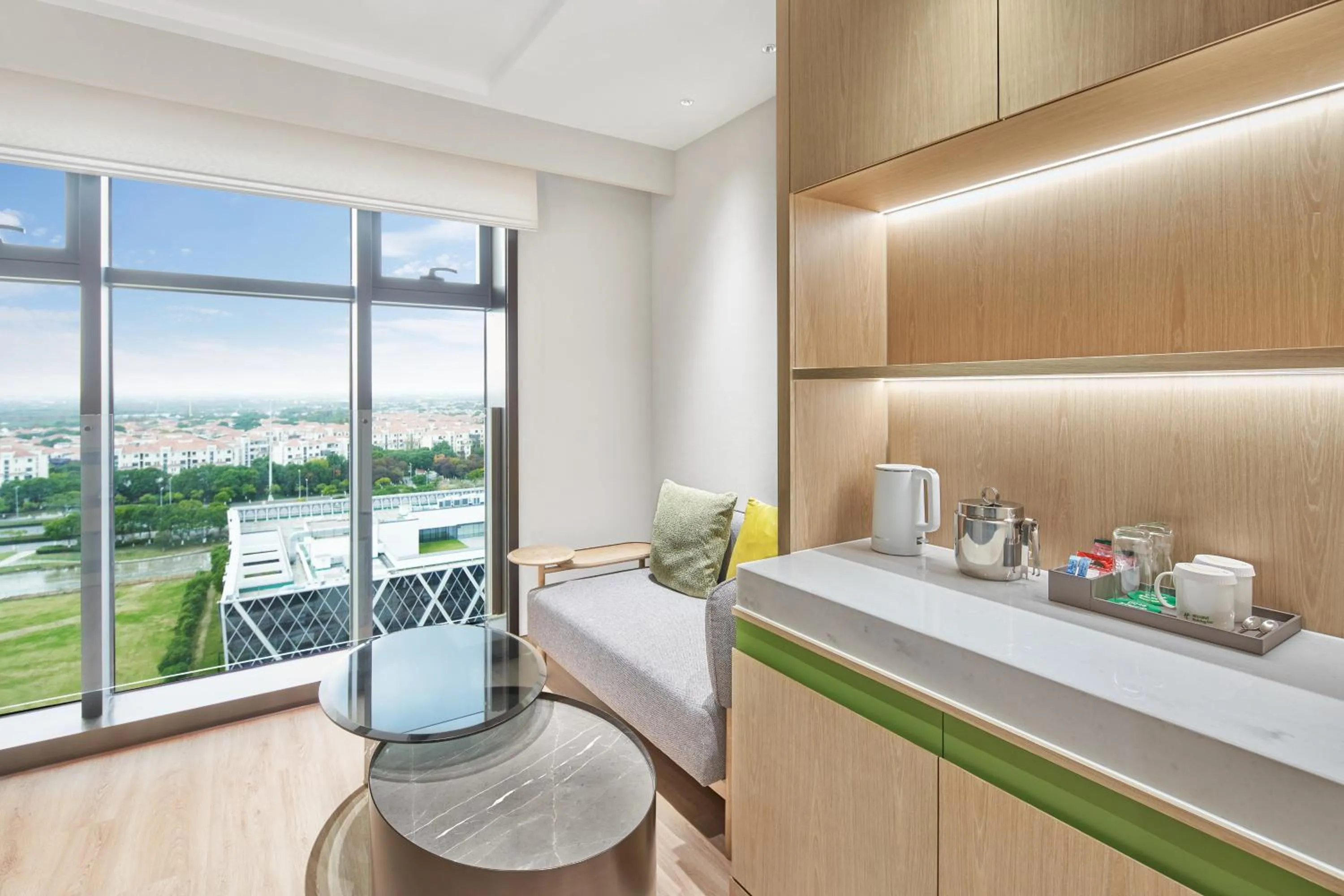 View (from property/room), Kitchen/Kitchenette in Holiday Inn & Suites Kunshan Huaqiao, an IHG Hotel