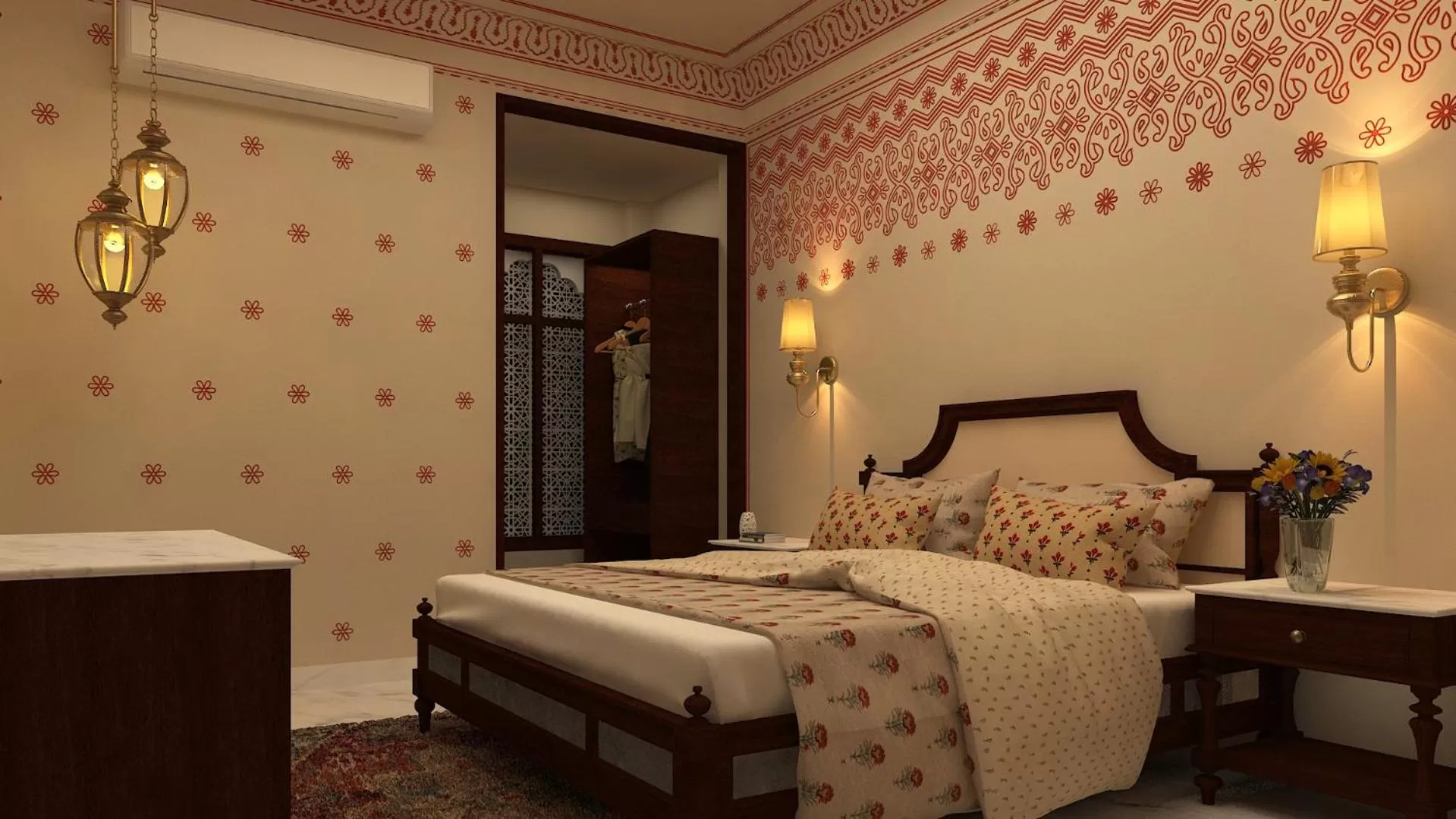 Photo of the whole room, Bed in Laxmi Palace Heritage Boutique Hotel