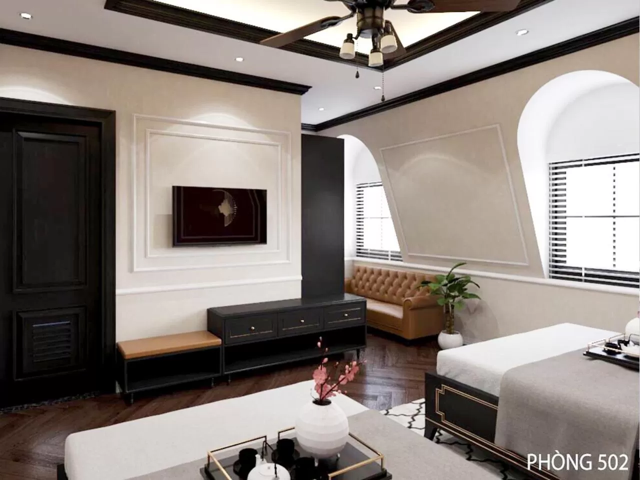 Seating area, Bed in Halong Lavender Hotel