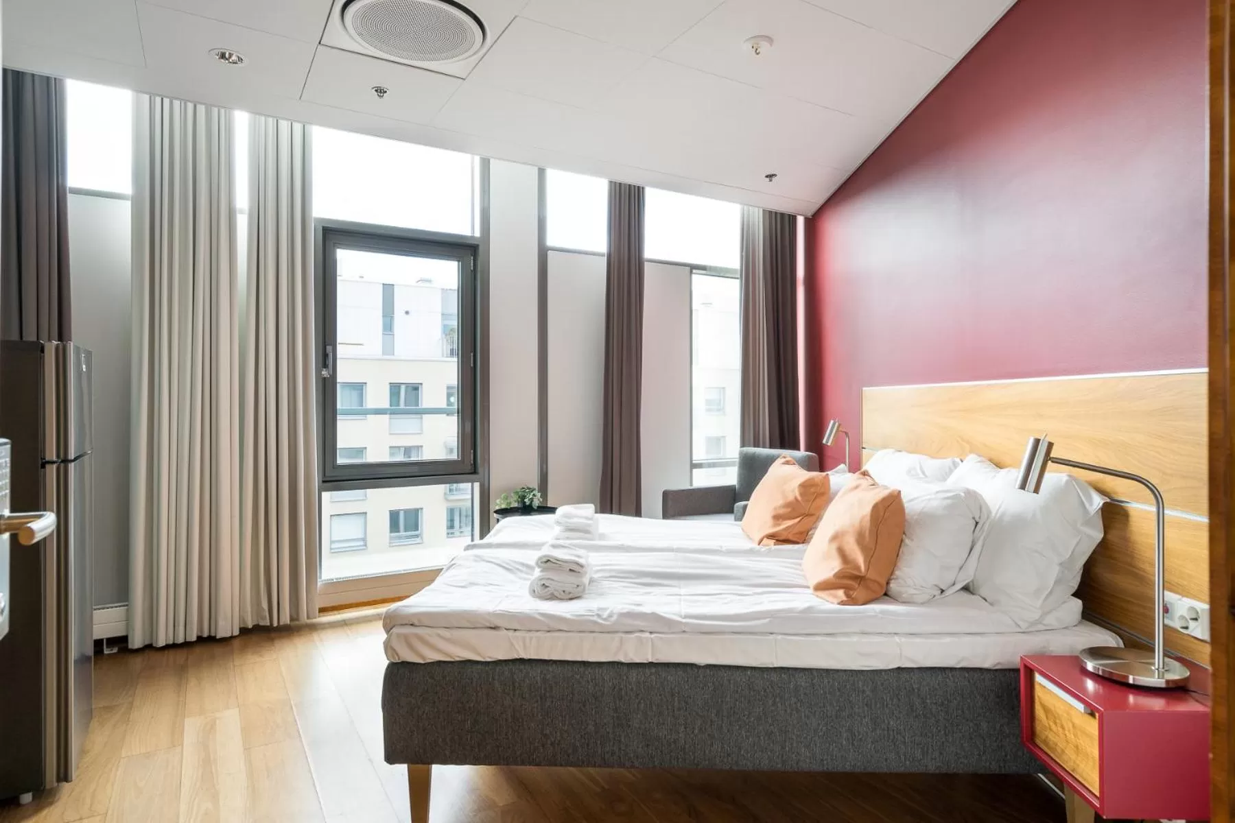 Bed in Hiisi Hotel Helsinki Jätkäsaari