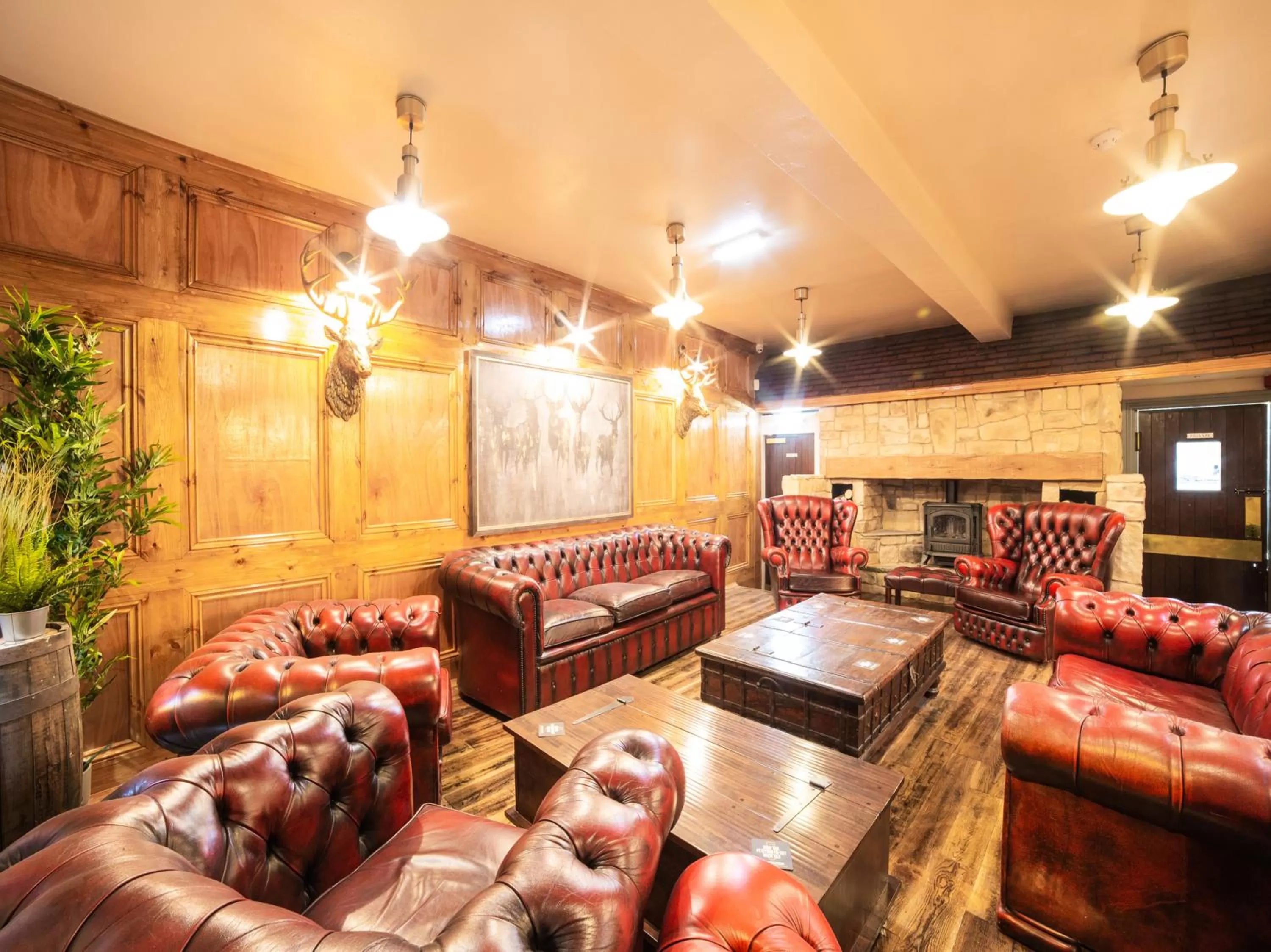 Seating area in Churchill's Hotel