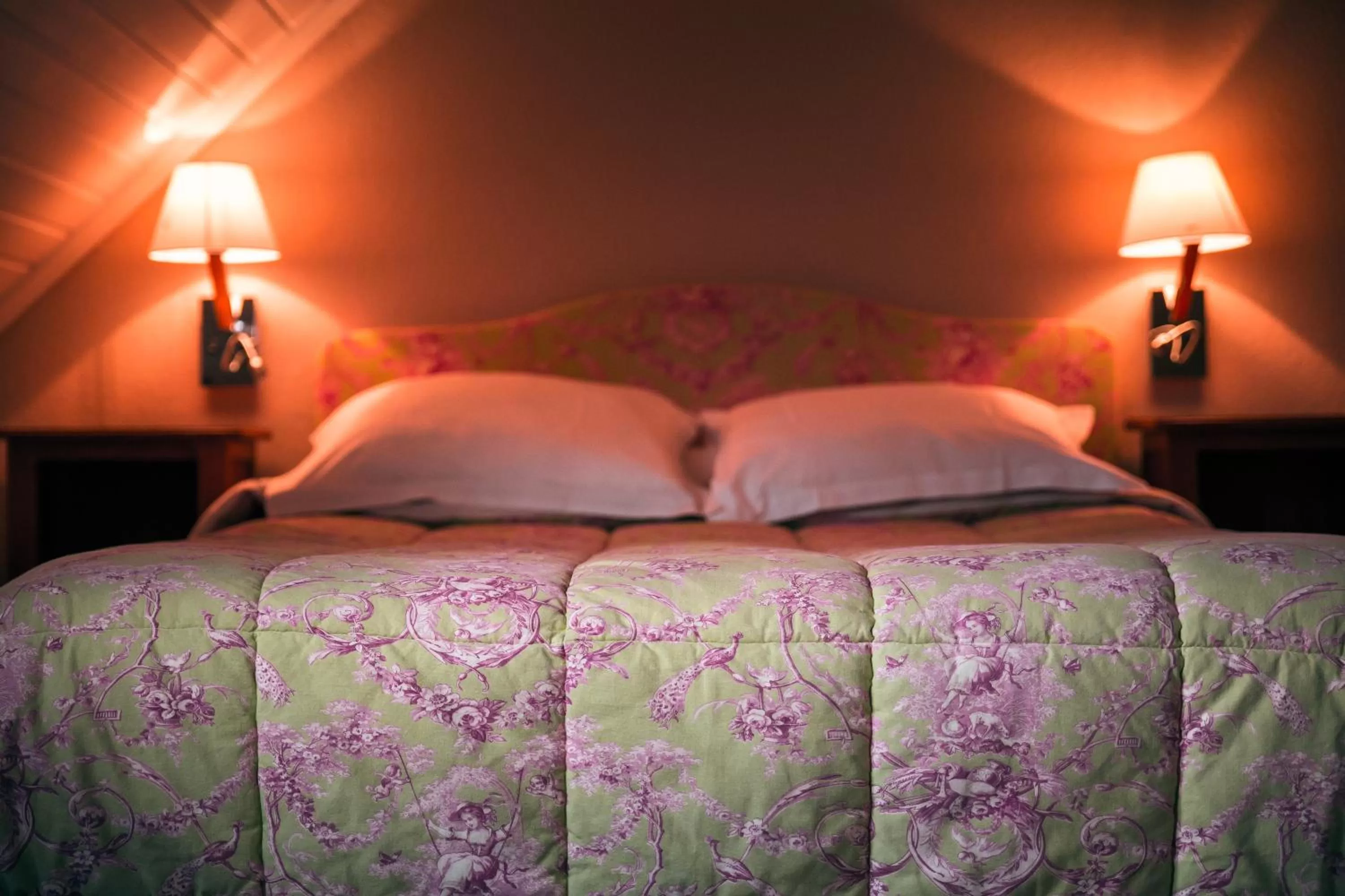 Bed in Hôtel des Deux Clefs