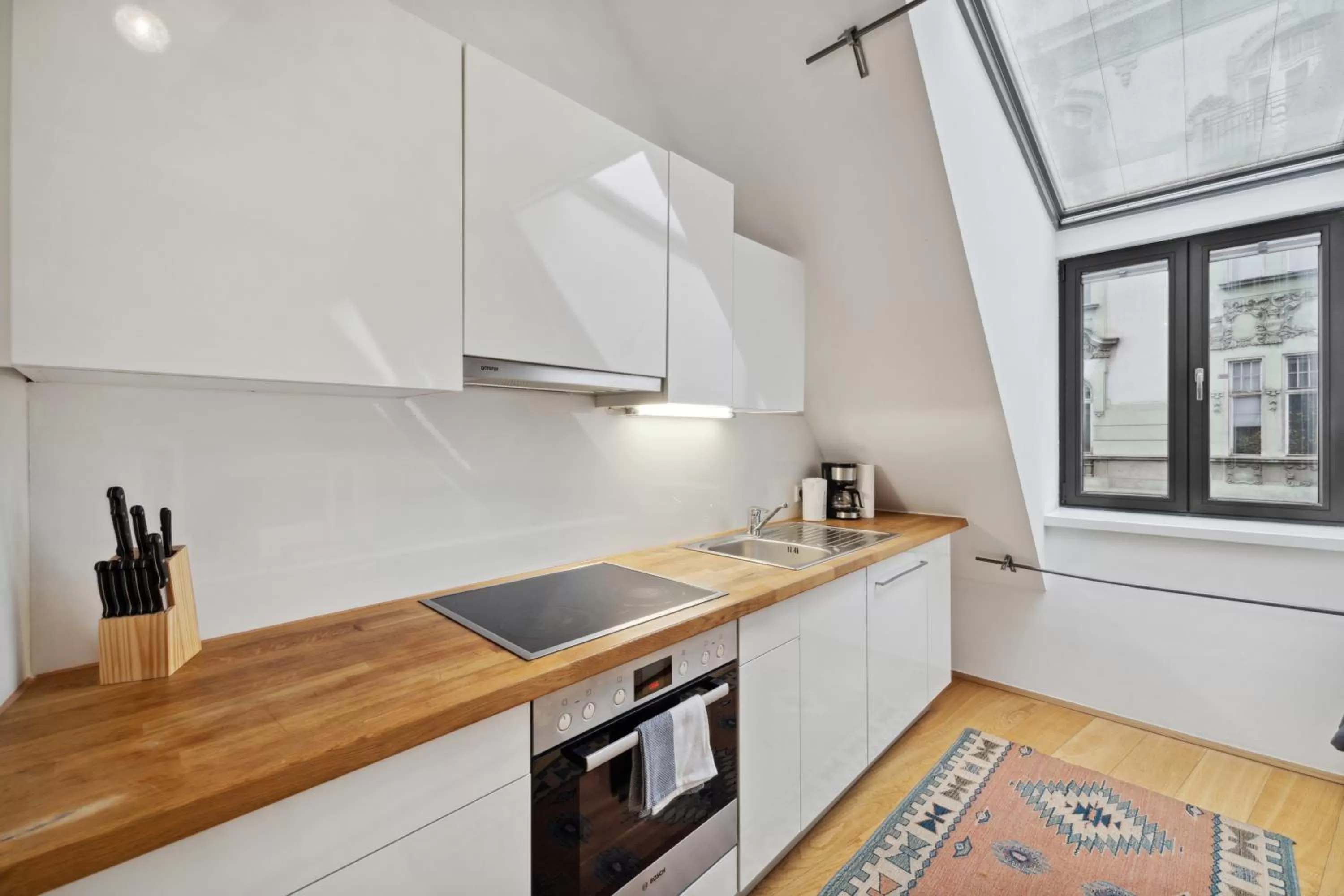 Coffee/tea facilities, Kitchen/Kitchenette in Florian's apartments in Mariahilf Vienna