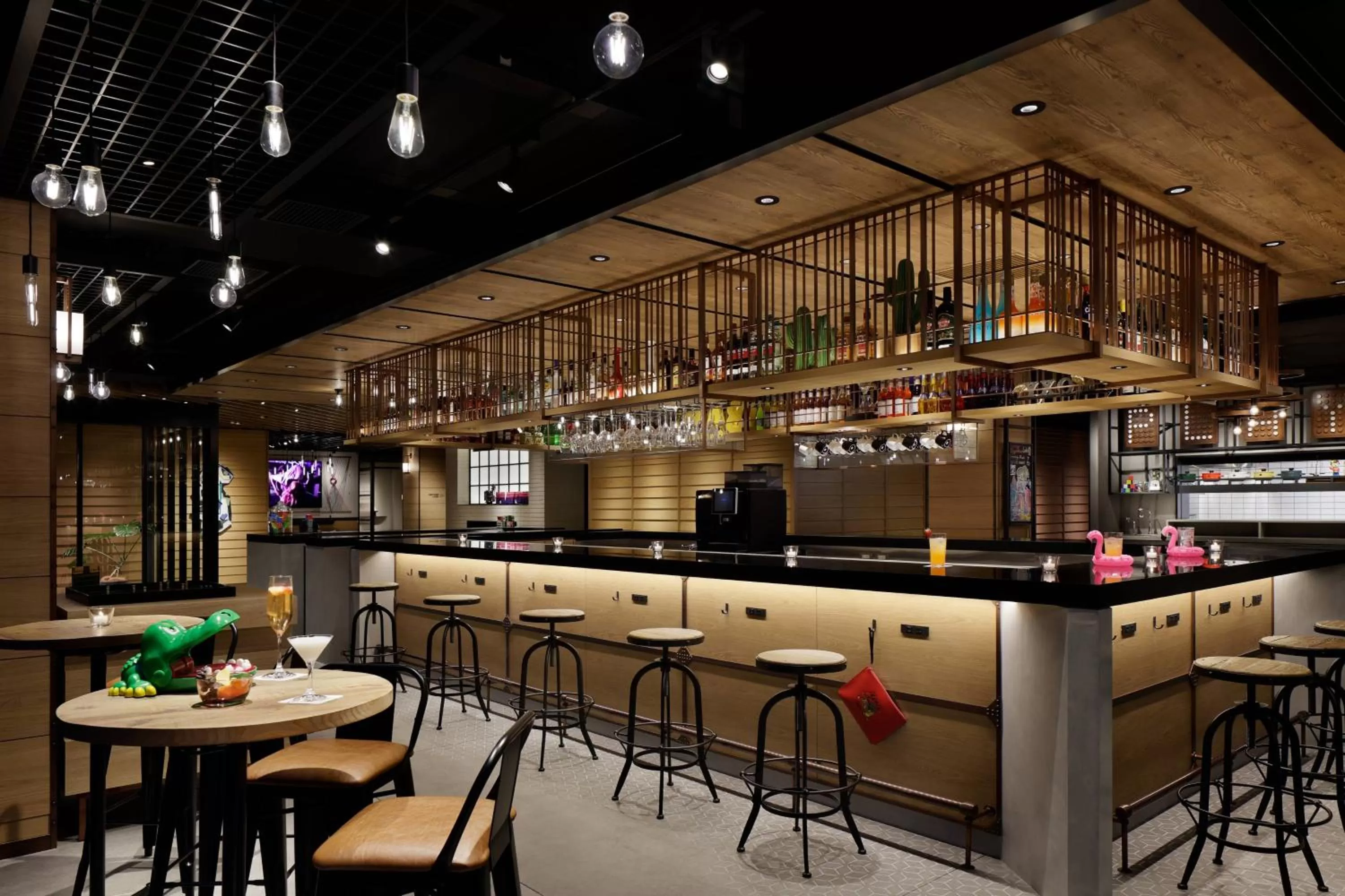 Lounge or bar in Moxy Kyoto