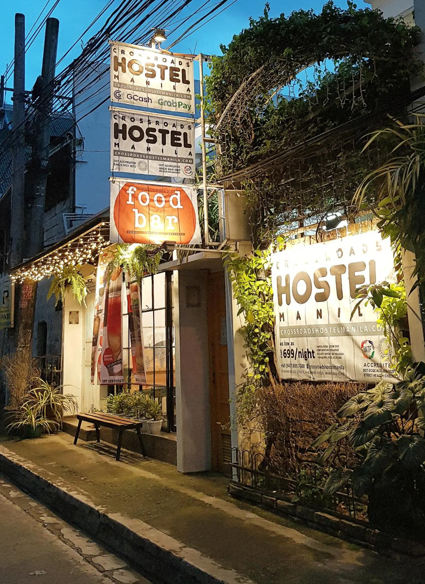 Facade/entrance in Crossroads Hostel Manila