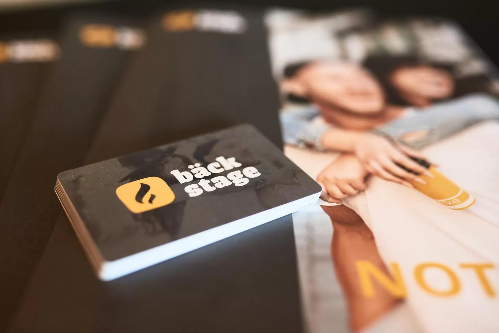 Property logo or sign in bäck stage