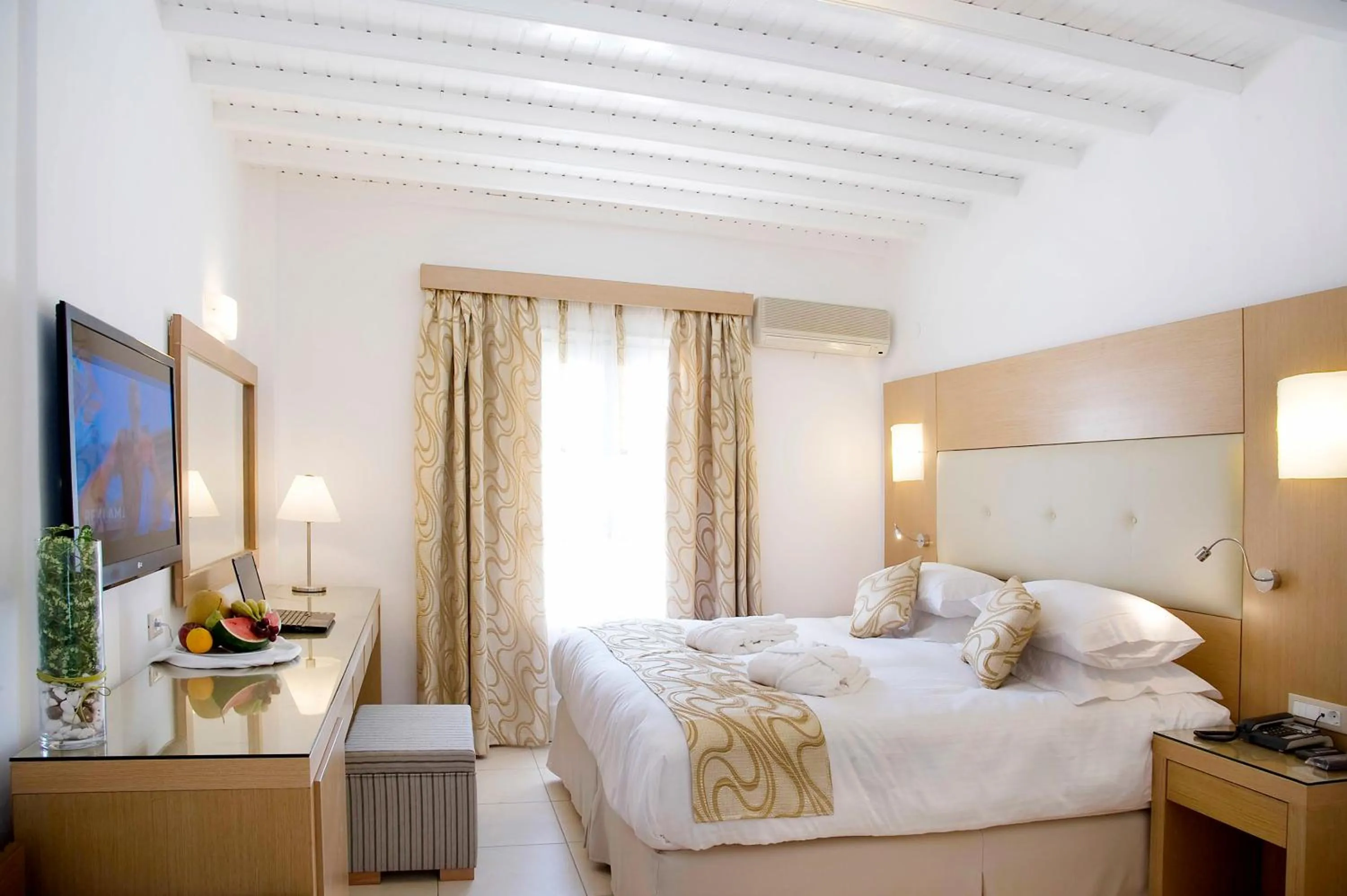 Bathroom, Bed in Dionysos Luxury Hotel Mykonos