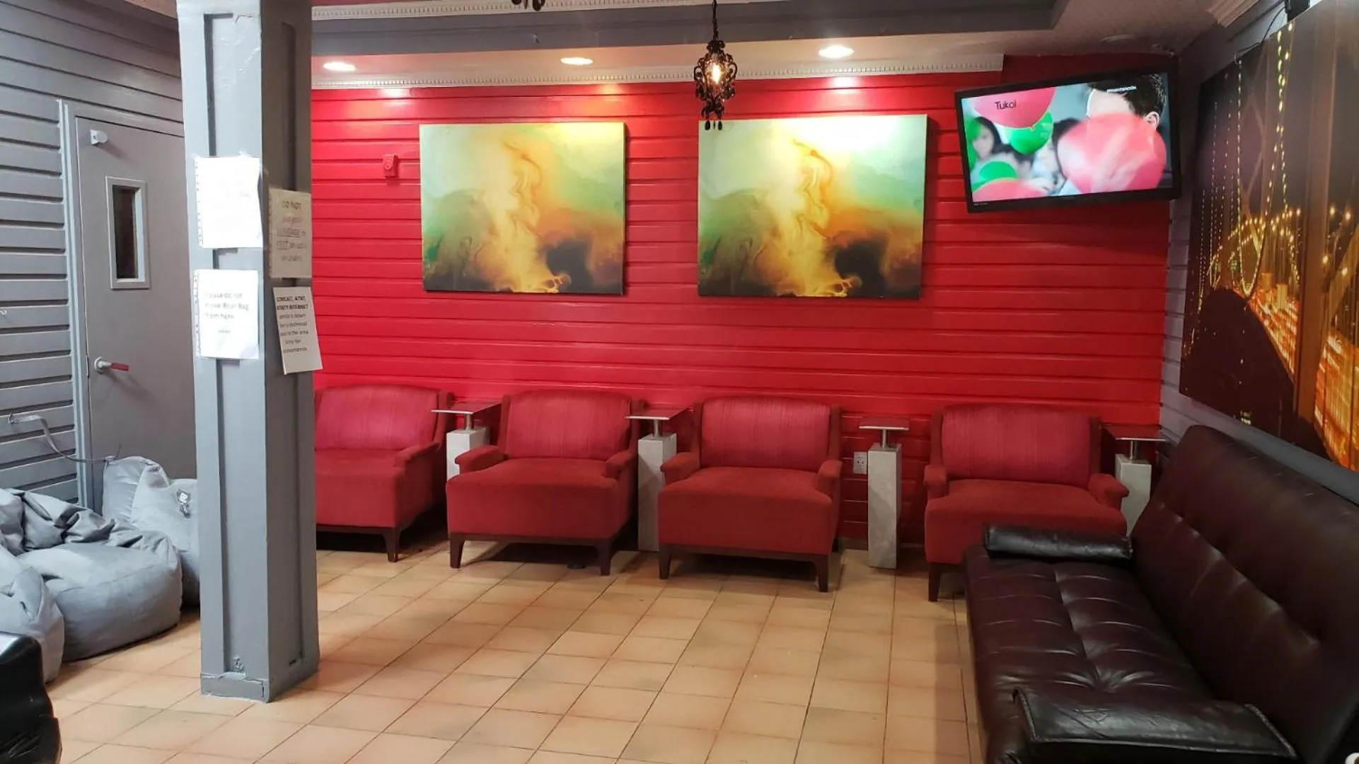 Communal lounge/ TV room in European Hostel