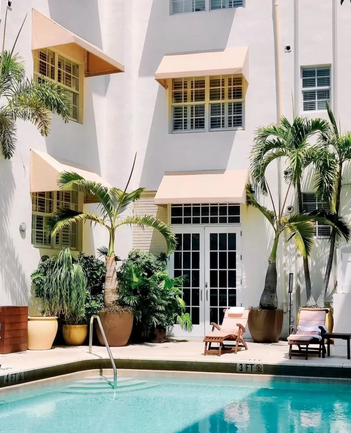 Pool view in The Betsy Hotel, South Beach