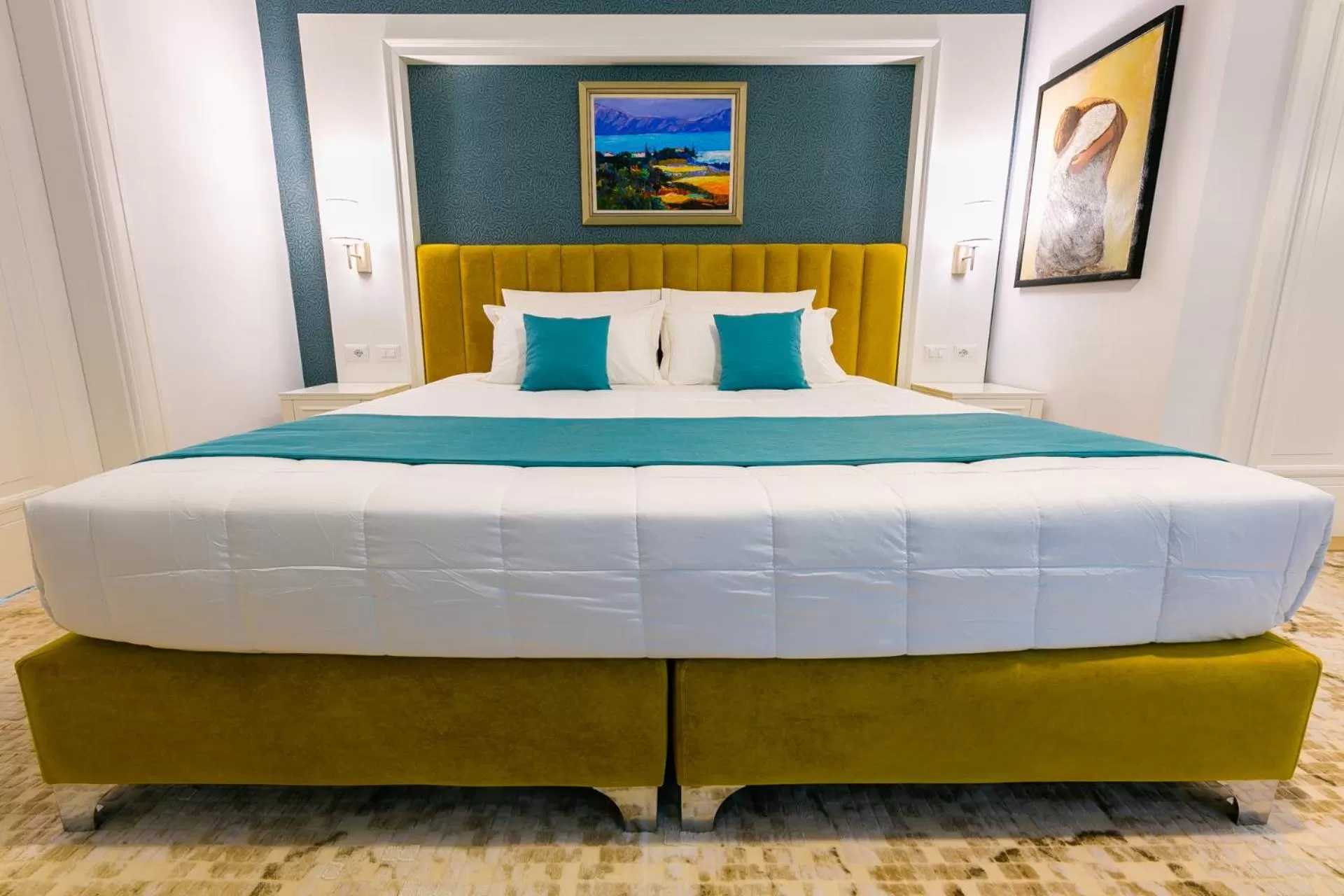 Bed in ART Hotel Tirana