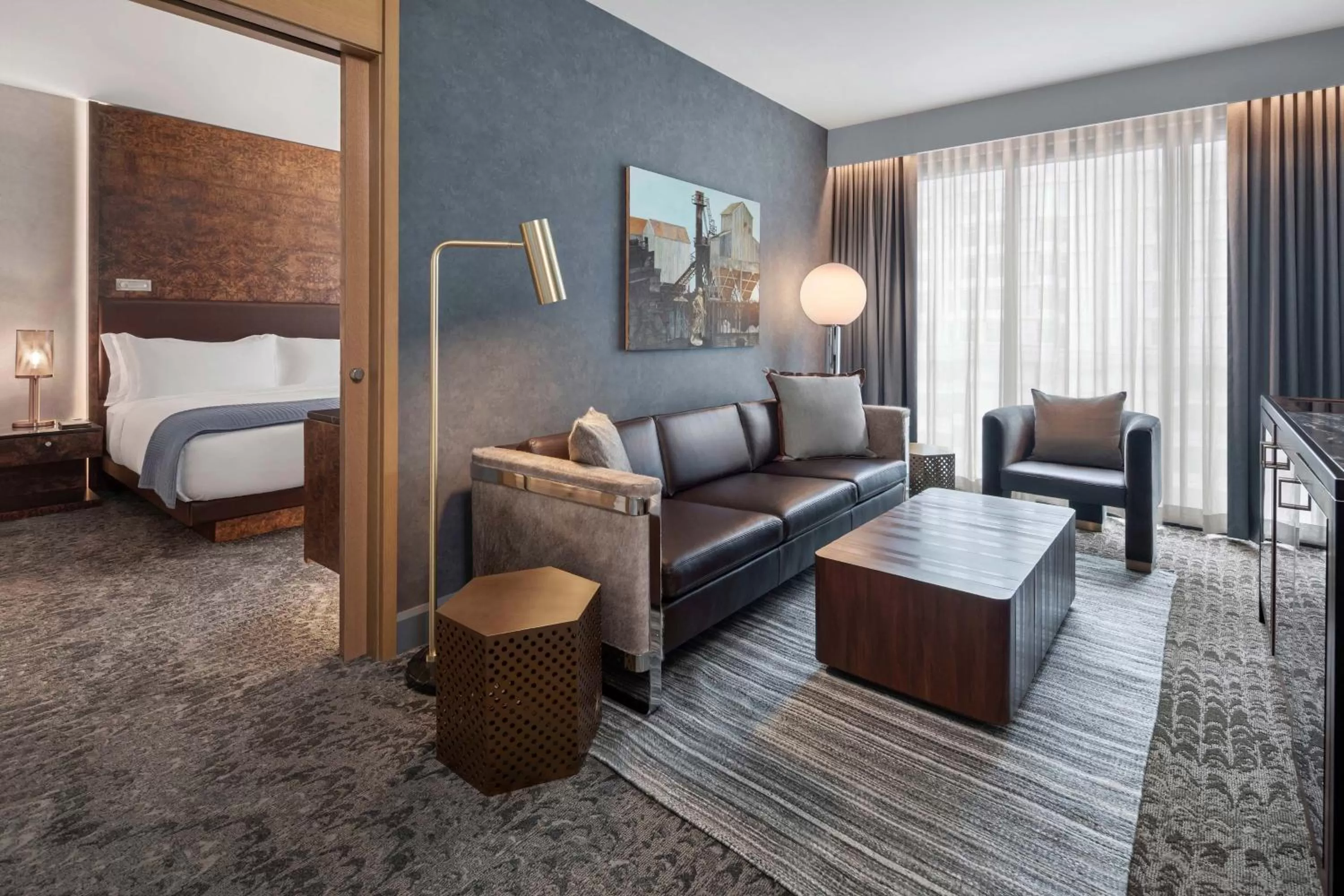 Living room, Bed in The Joseph, a Luxury Collection Hotel, Nashville