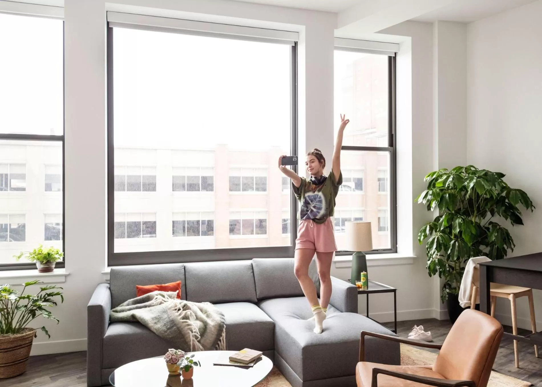 Living room in ROOST Cleveland