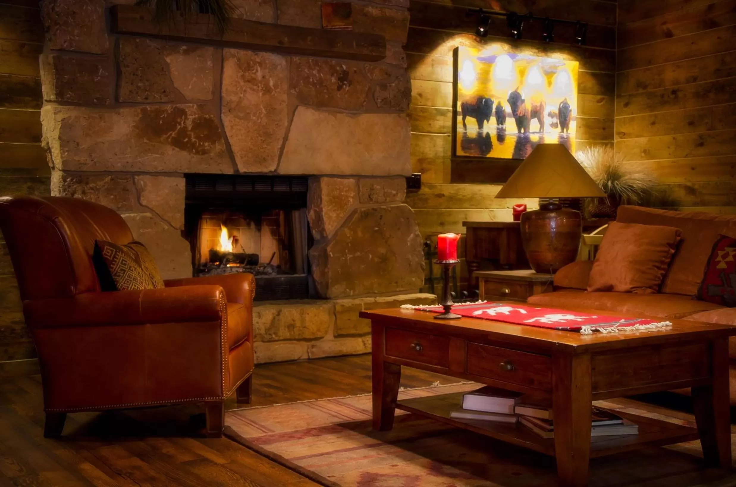 Living room in Zion Mountain Ranch