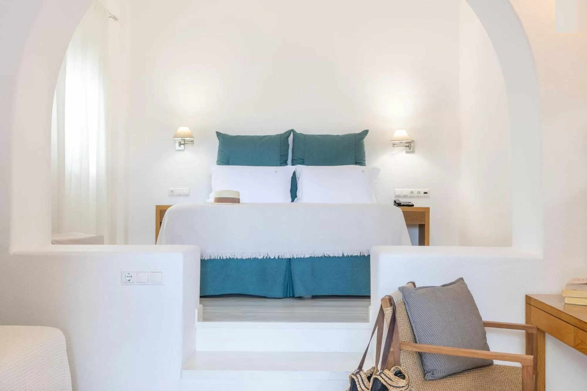 Bed in Elena Hotel Mykonos