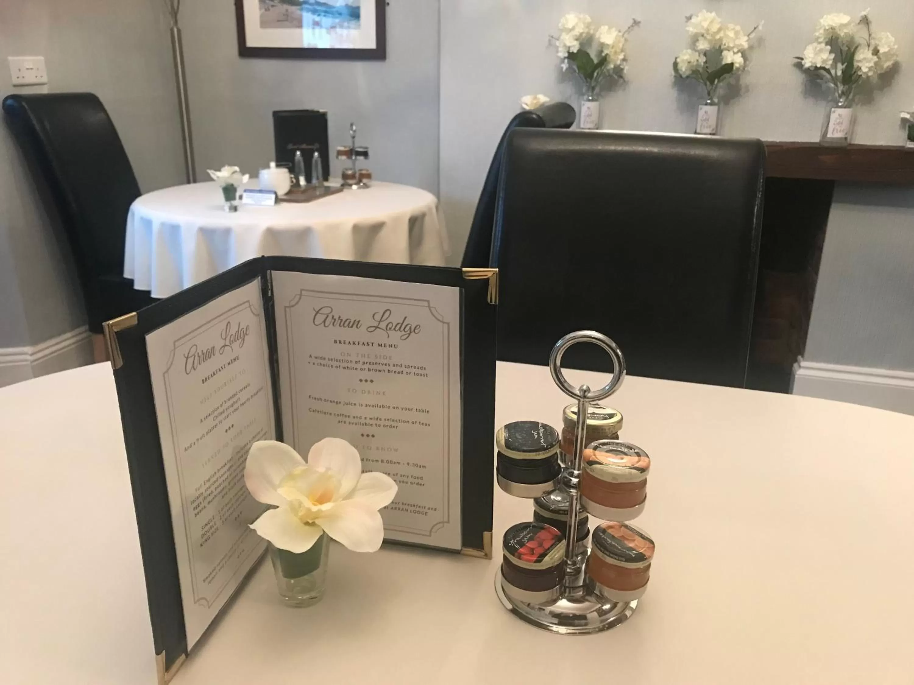 Dining area in Arran Lodge B&B