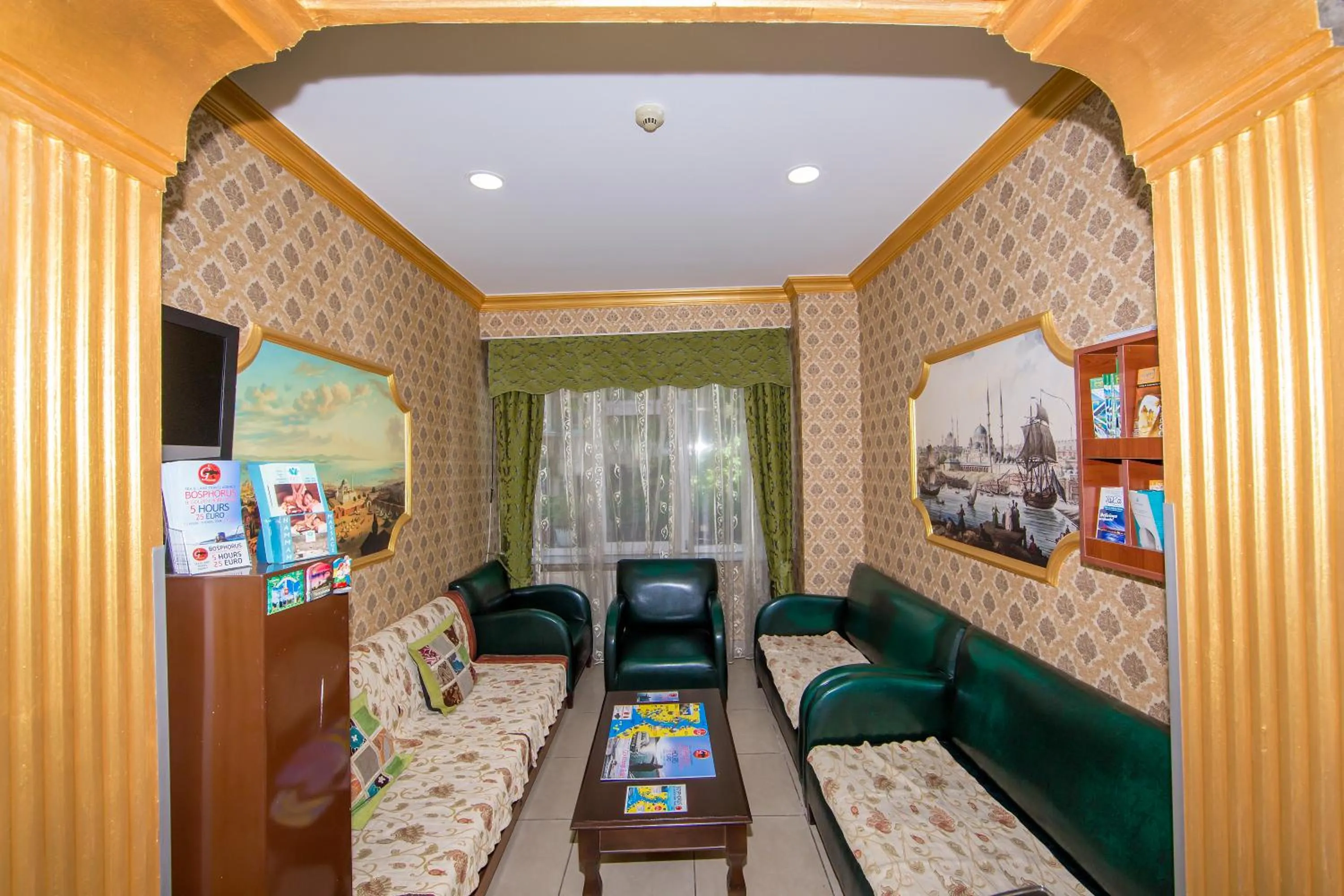 Communal lounge/ TV room in Meddusa Hotel