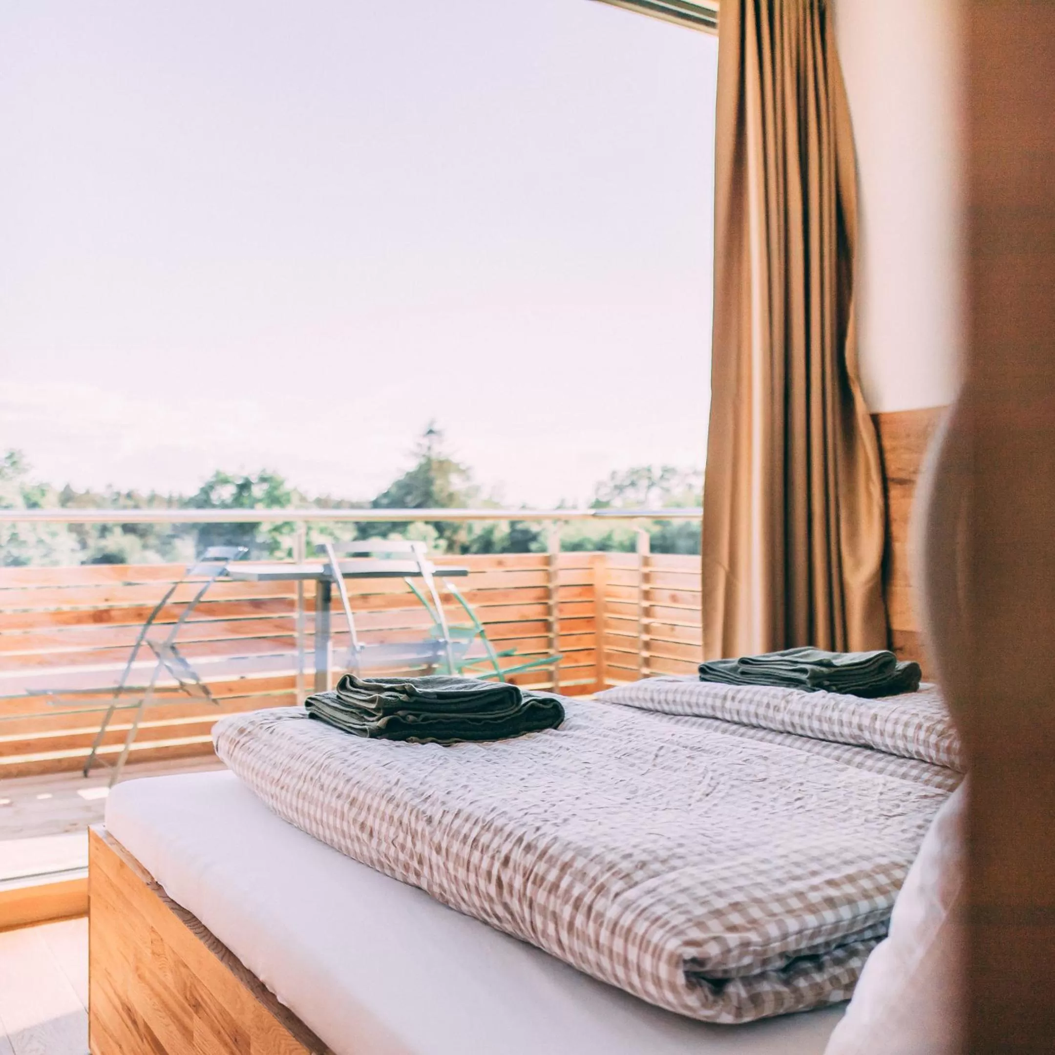 Balcony/Terrace, Bed in Gut Hügle Erlebnishof & Spa