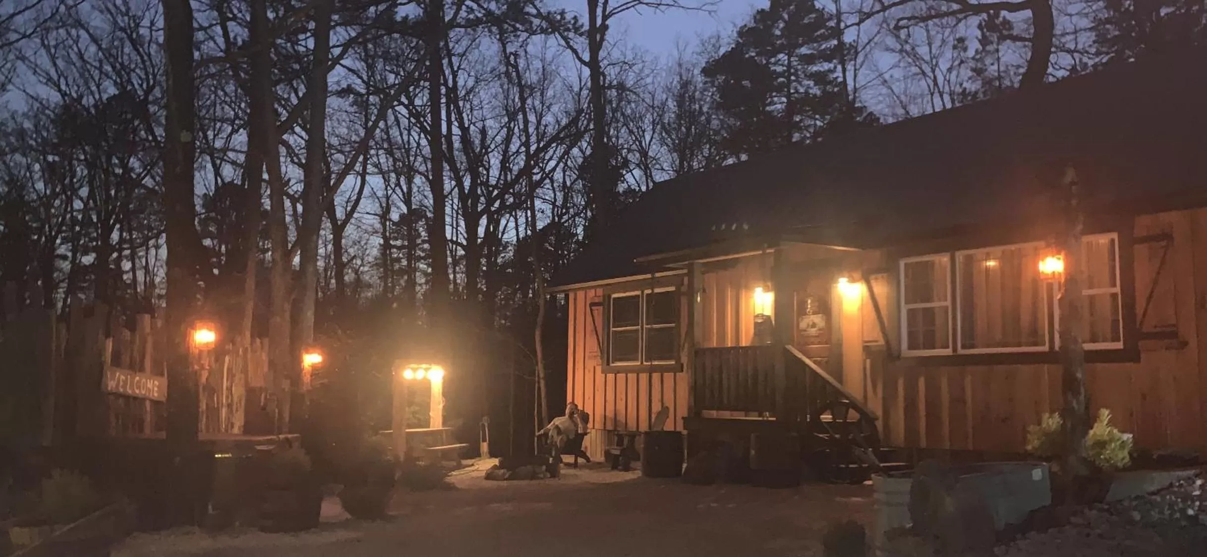 Night, Property Building in Fox Pass Cabins