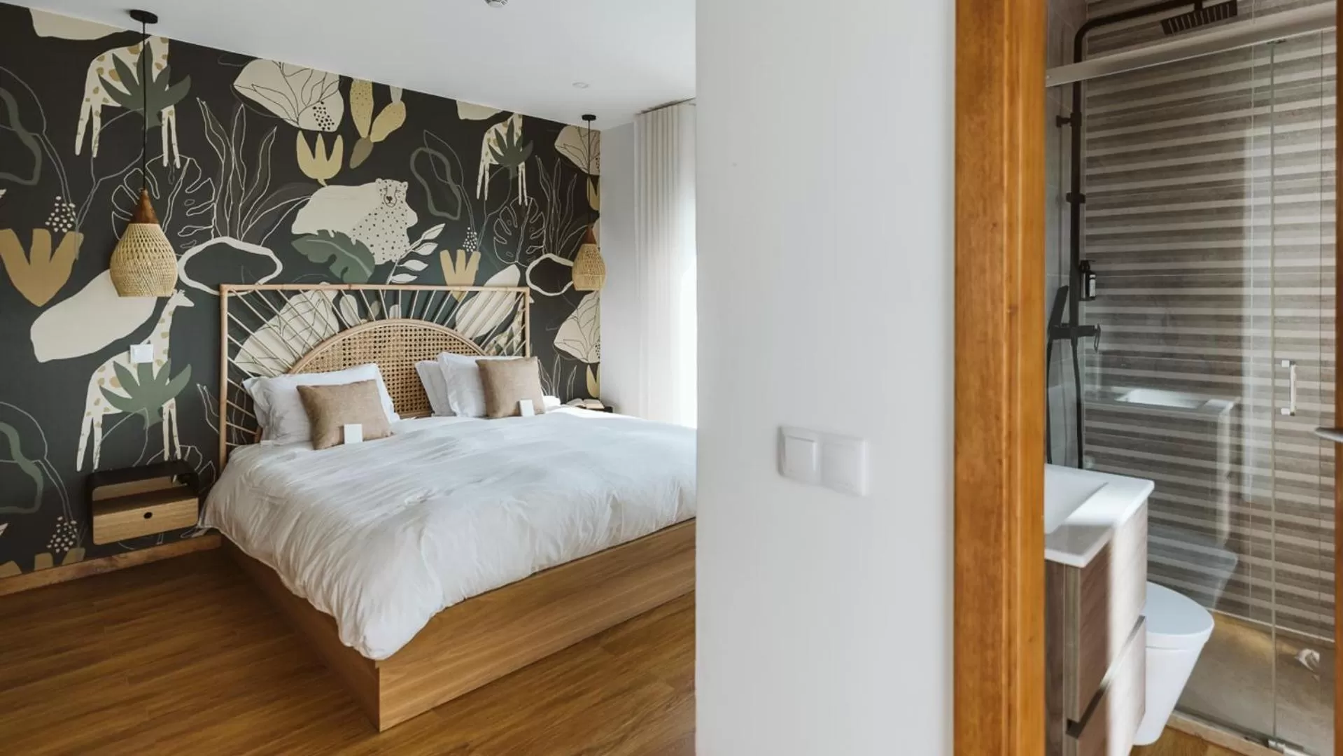 Bathroom, Bed in The Salty Surf & Yoga