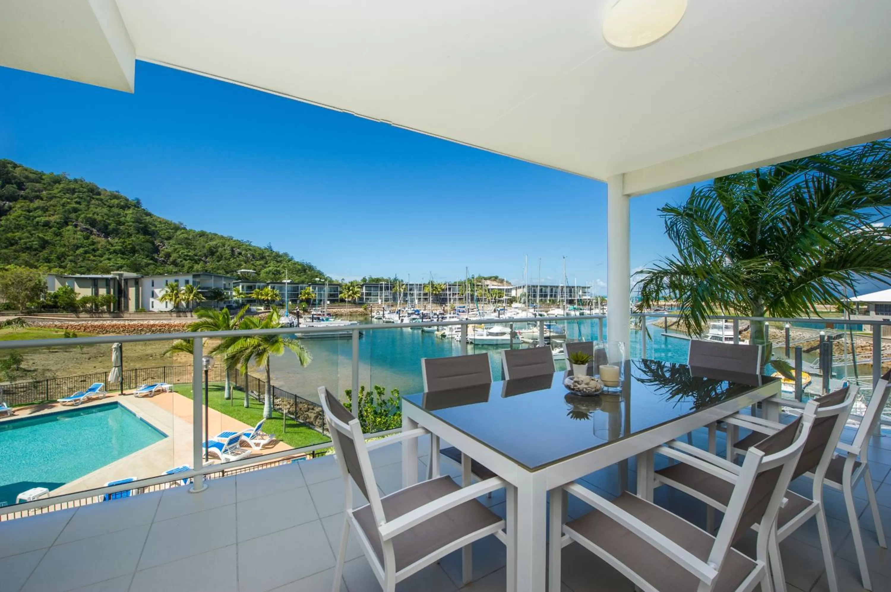 Pool View in Beachside Magnetic Harbour Apartments
