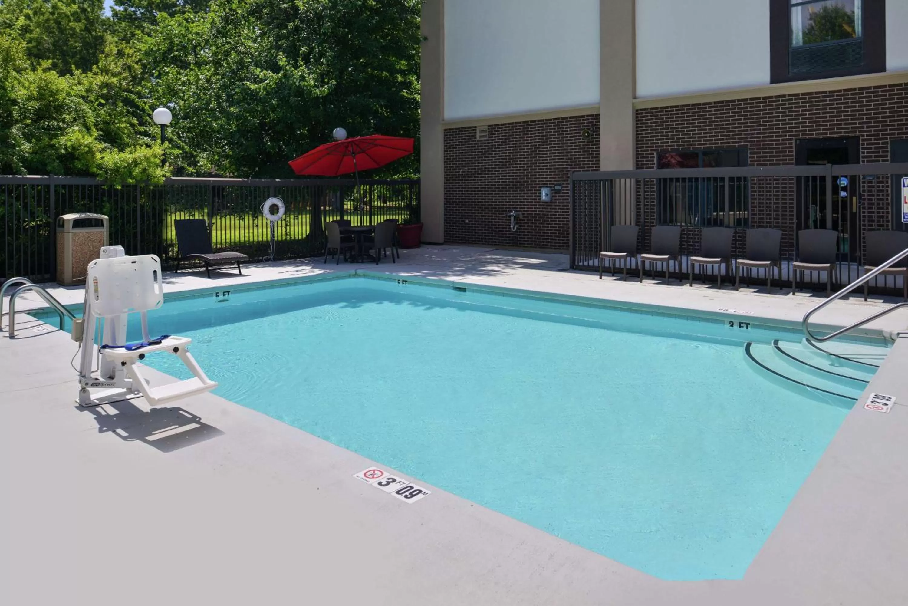 Pool view in Hampton Inn Greensboro East / McLeansville