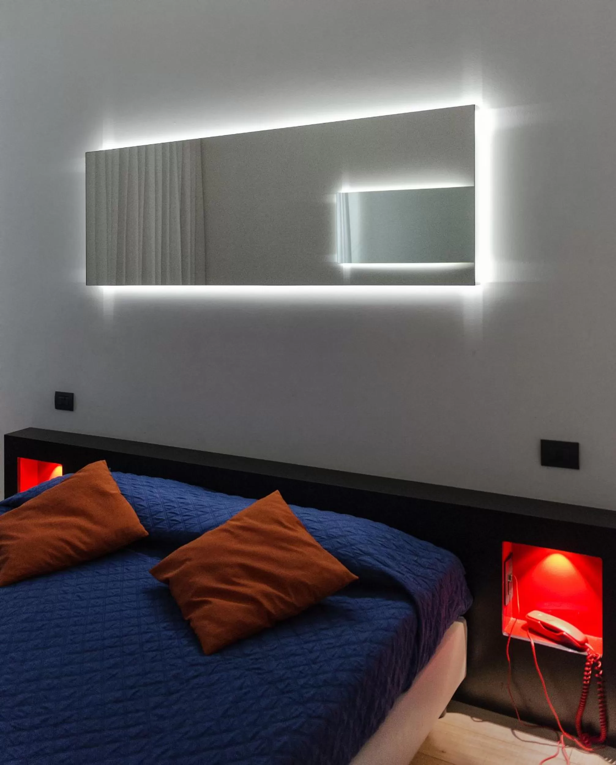 Bed in Blue Shades Hotel