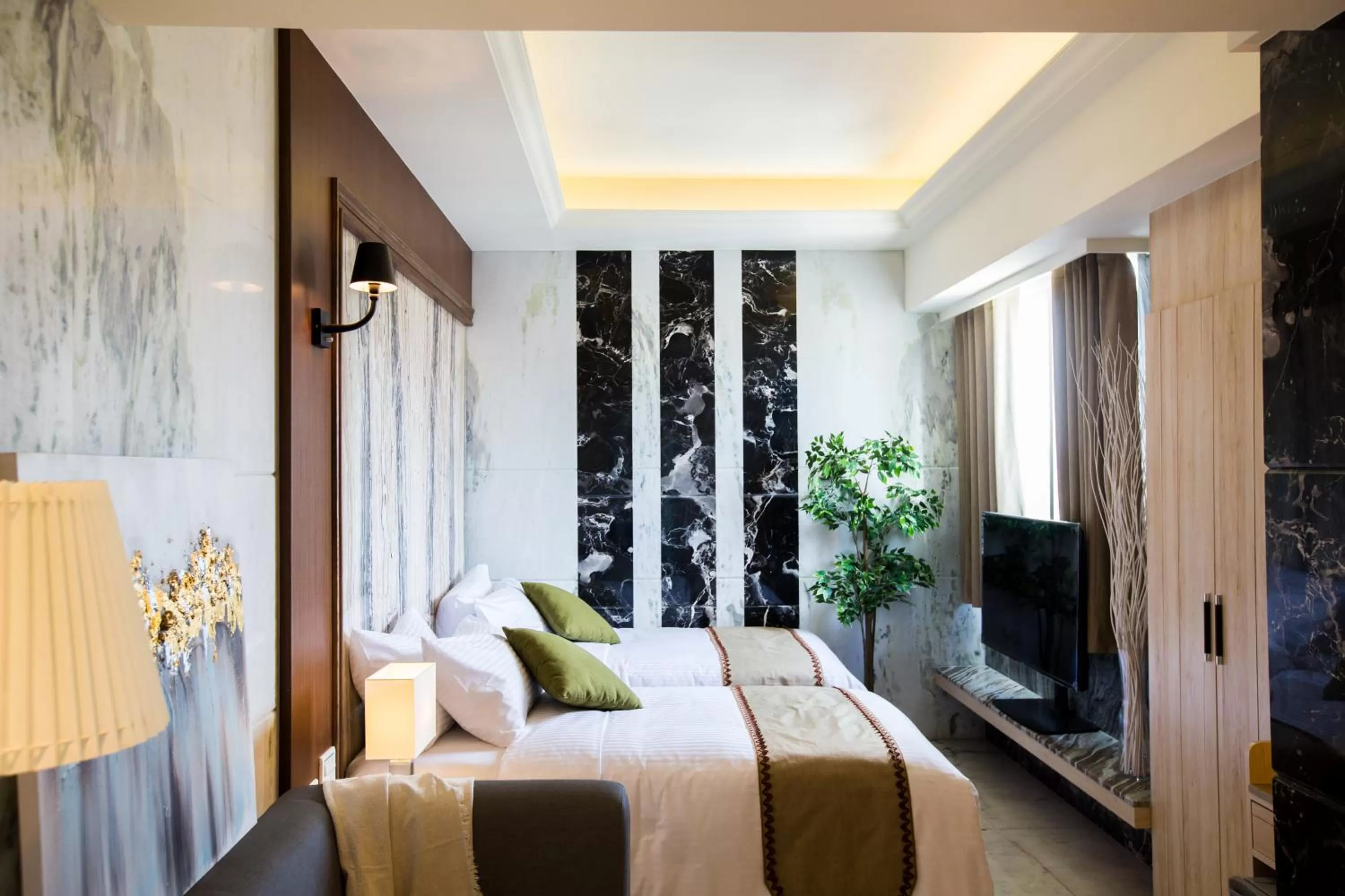 Bed in Hotel Maple Taiwan Boulevard