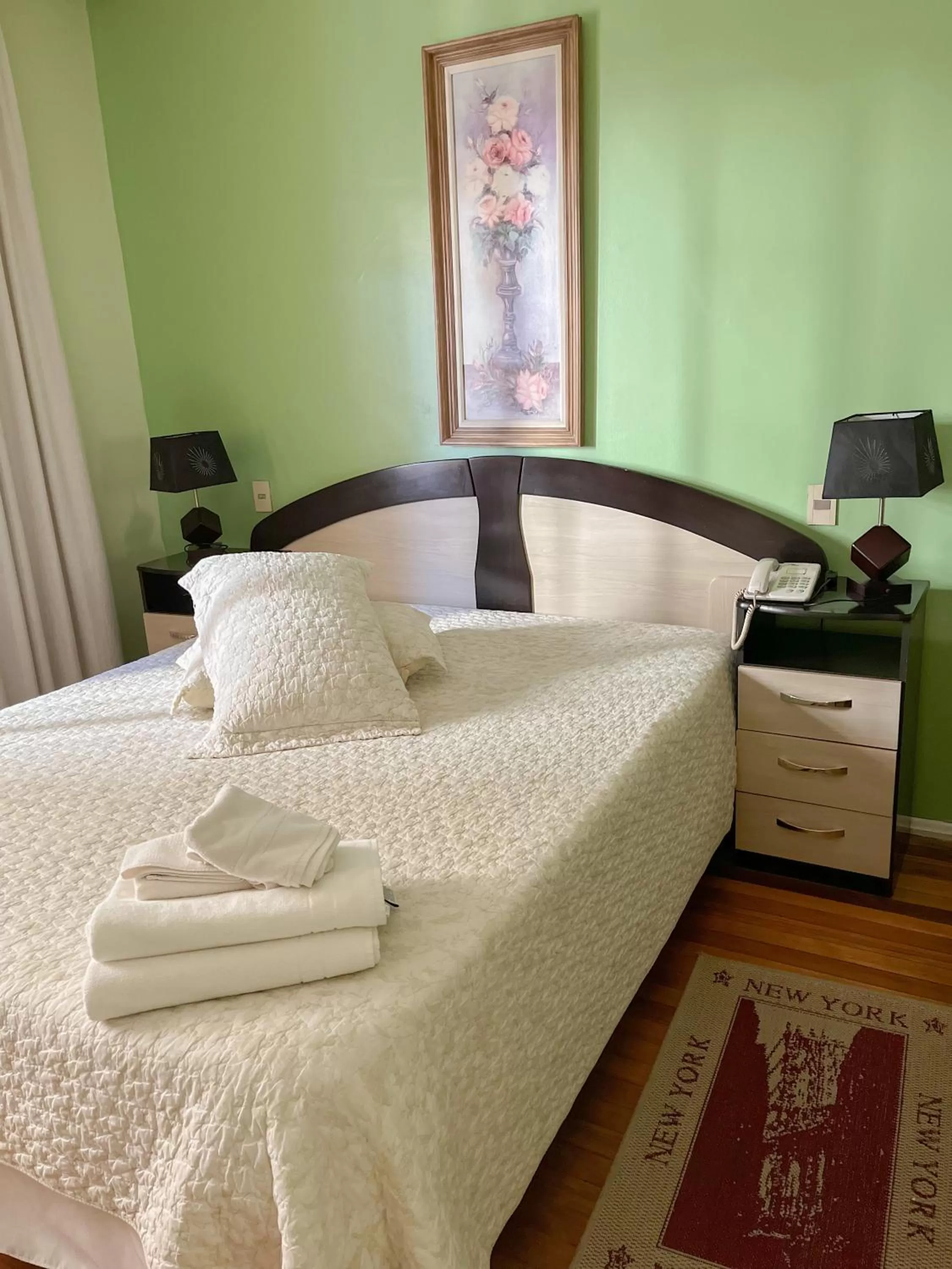 Bed in Hotel Uruguay Brasil