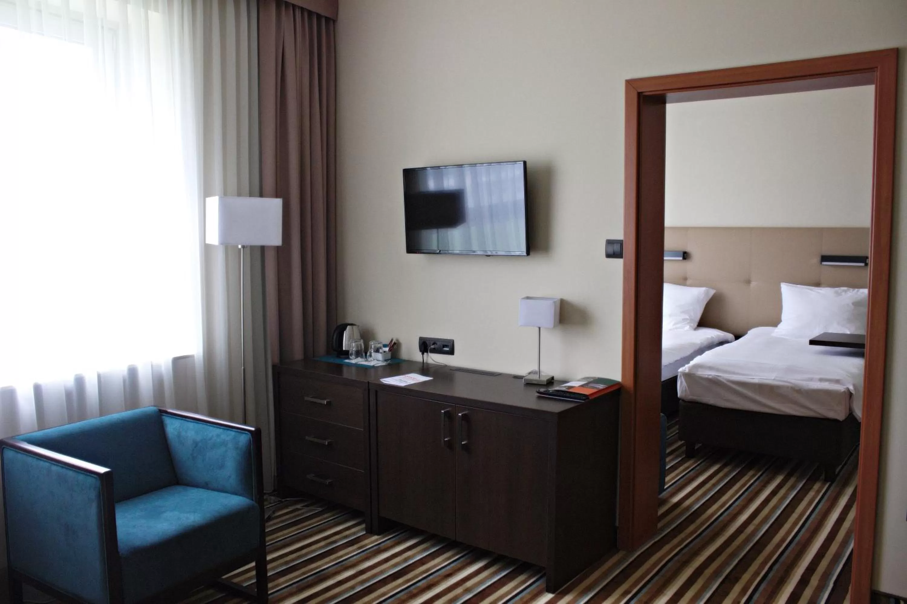 Decorative detail, Bed in Hotel Victor Pruszków DeSilva