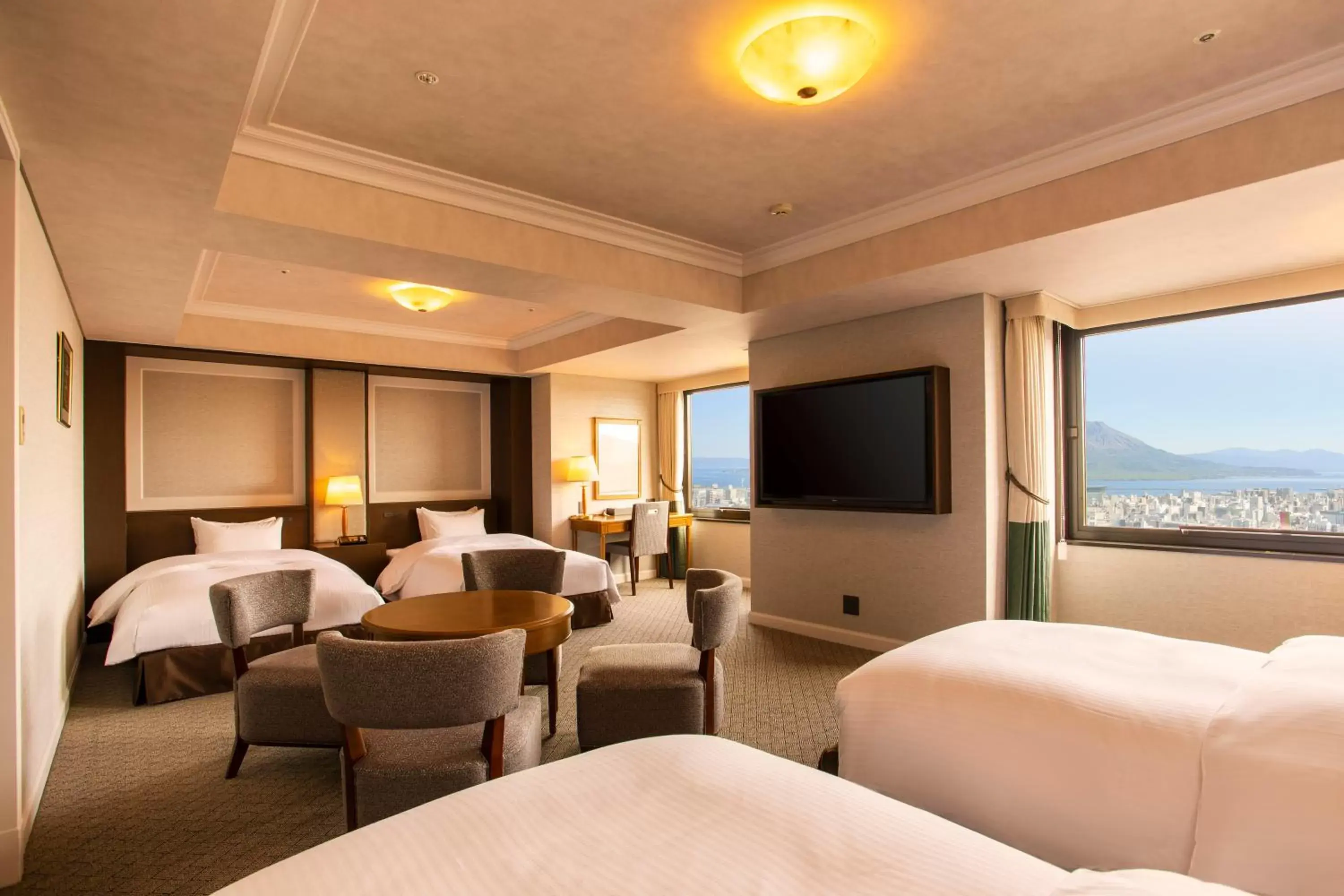 Quadruple Room with Sakurajima View - Non-Smoking in SHIROYAMA HOTEL kagoshima Quadruple Room with Sakurajima View - Non-Smoking in SHIROYAMA HOTEL kagoshima