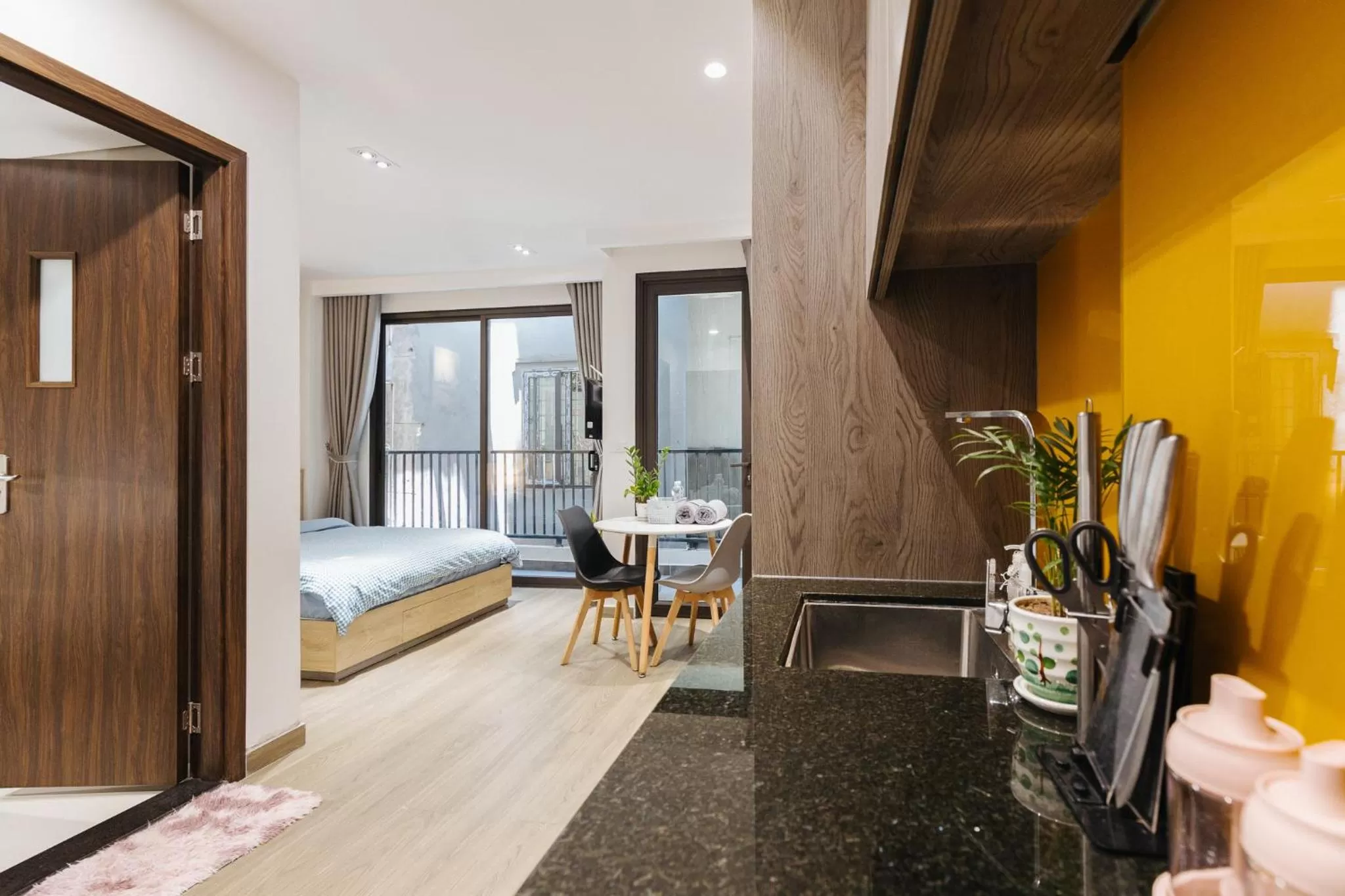 Photo of the whole room, Bed in LUCK APART 8 - Hanoi Westlake Balcony Studio