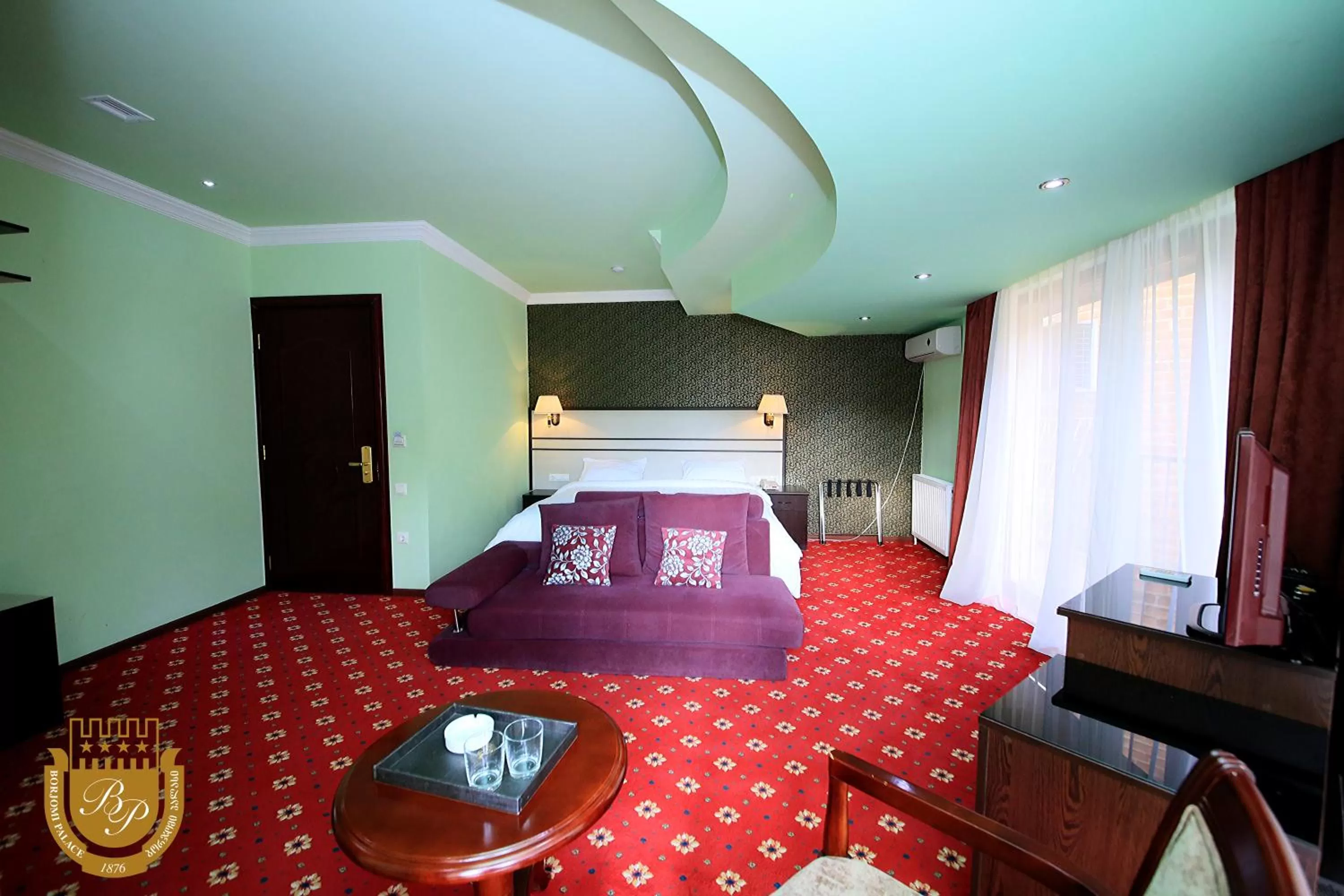 Text overlay, Bed in Borjomi Palace Health & Spa Center