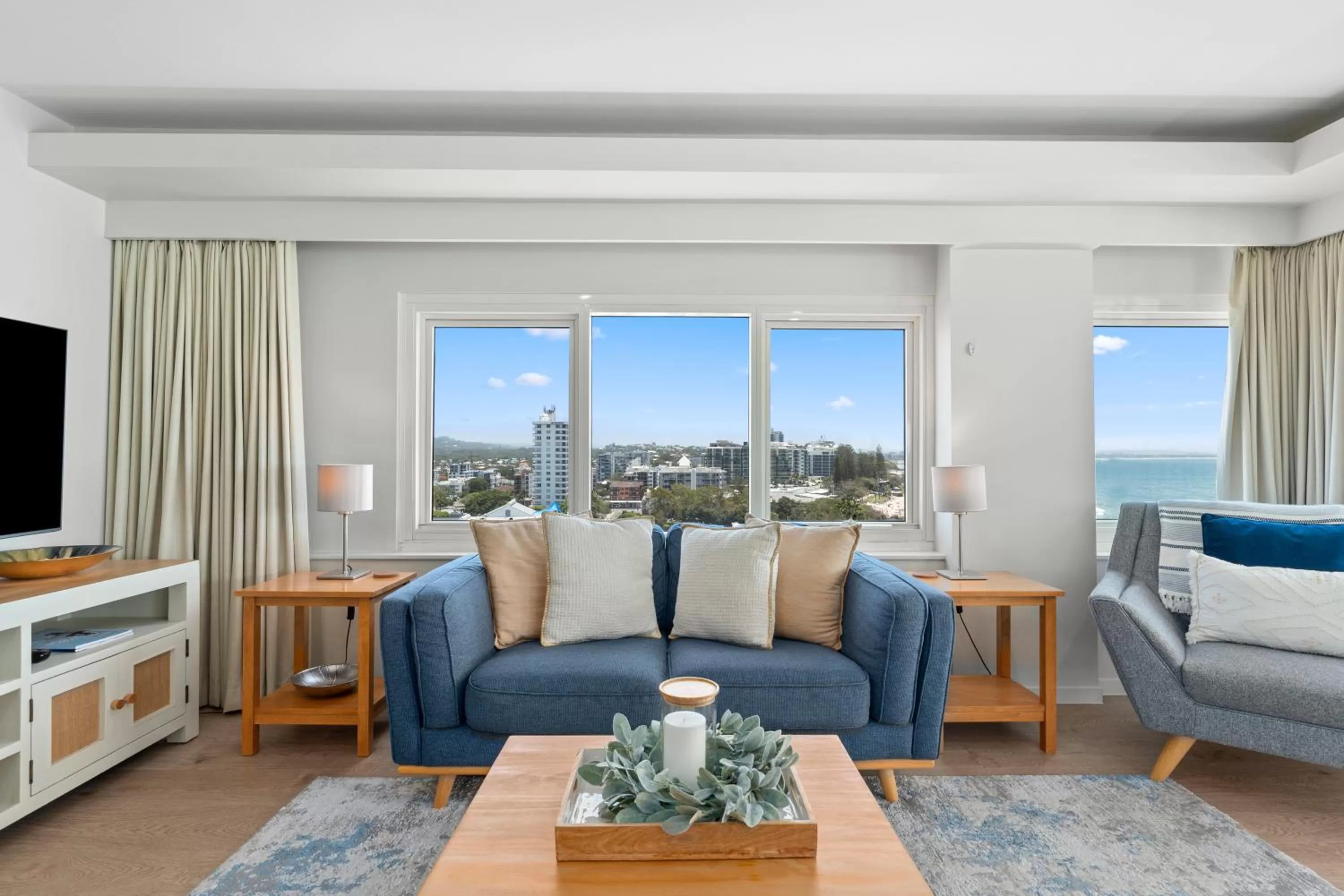 Living room in 84 The Spit Holiday Apartments