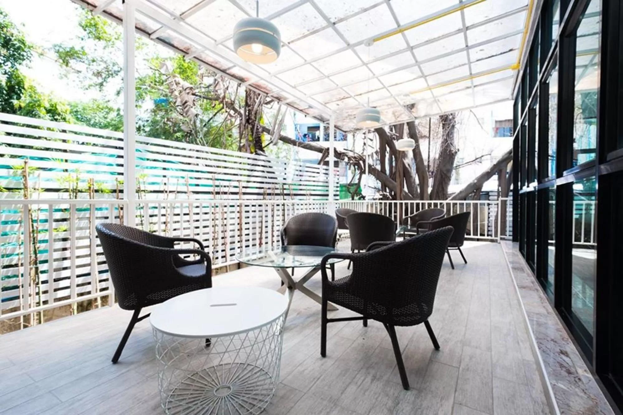 Seating area in P Plus Hotel