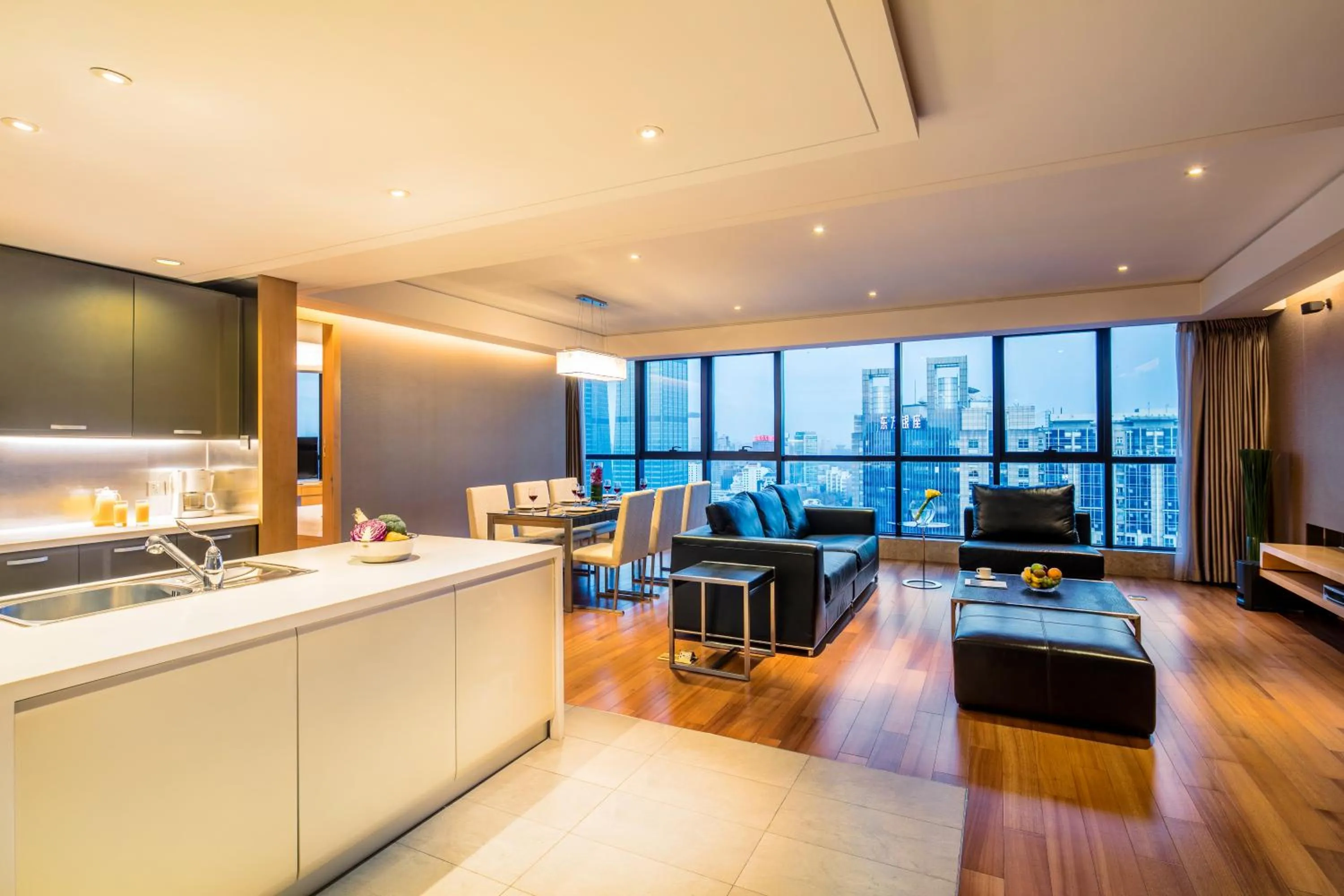 Living room in Ascott Raffles City Beijing