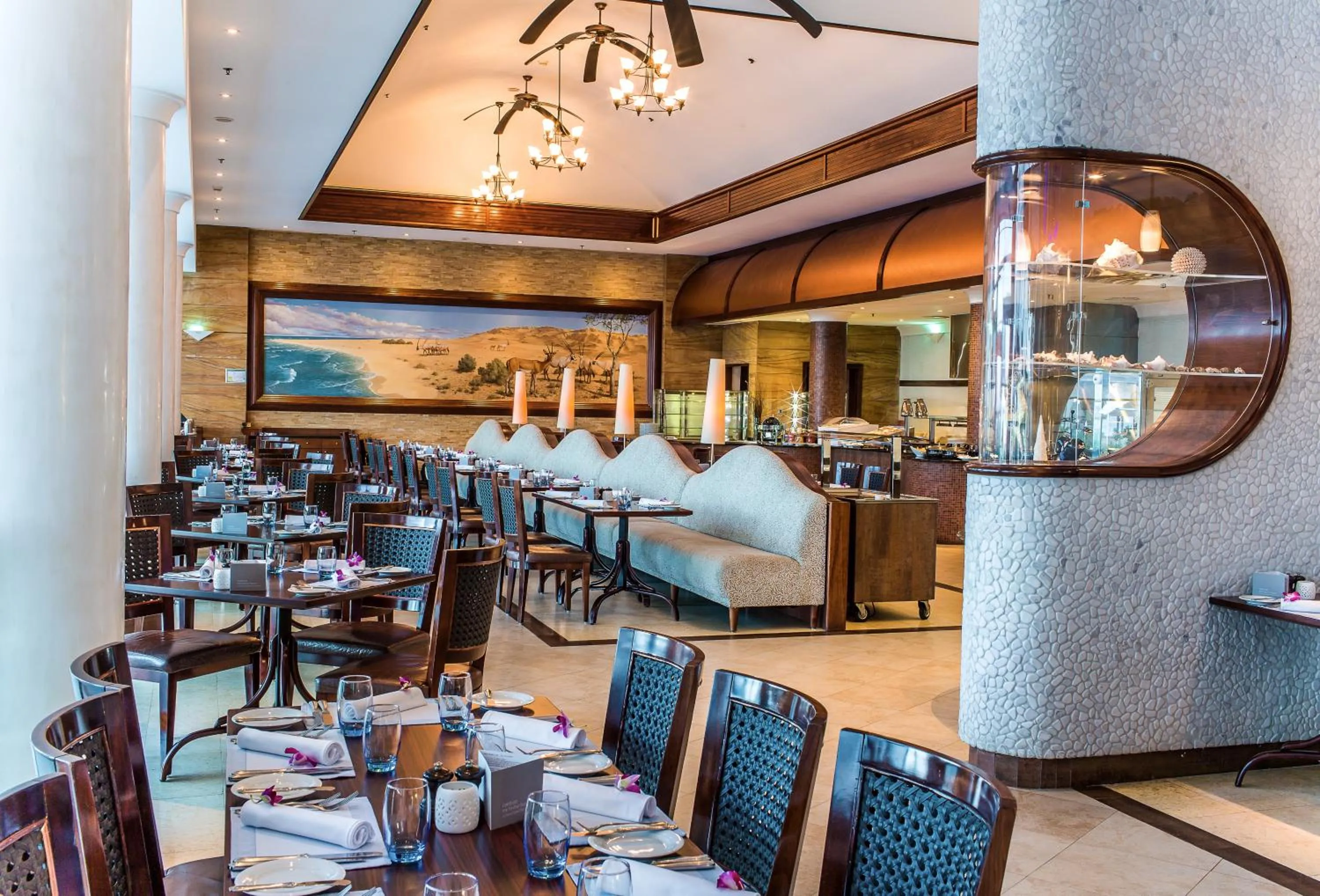 Buffet breakfast in Danat Jebel Dhanna Resort