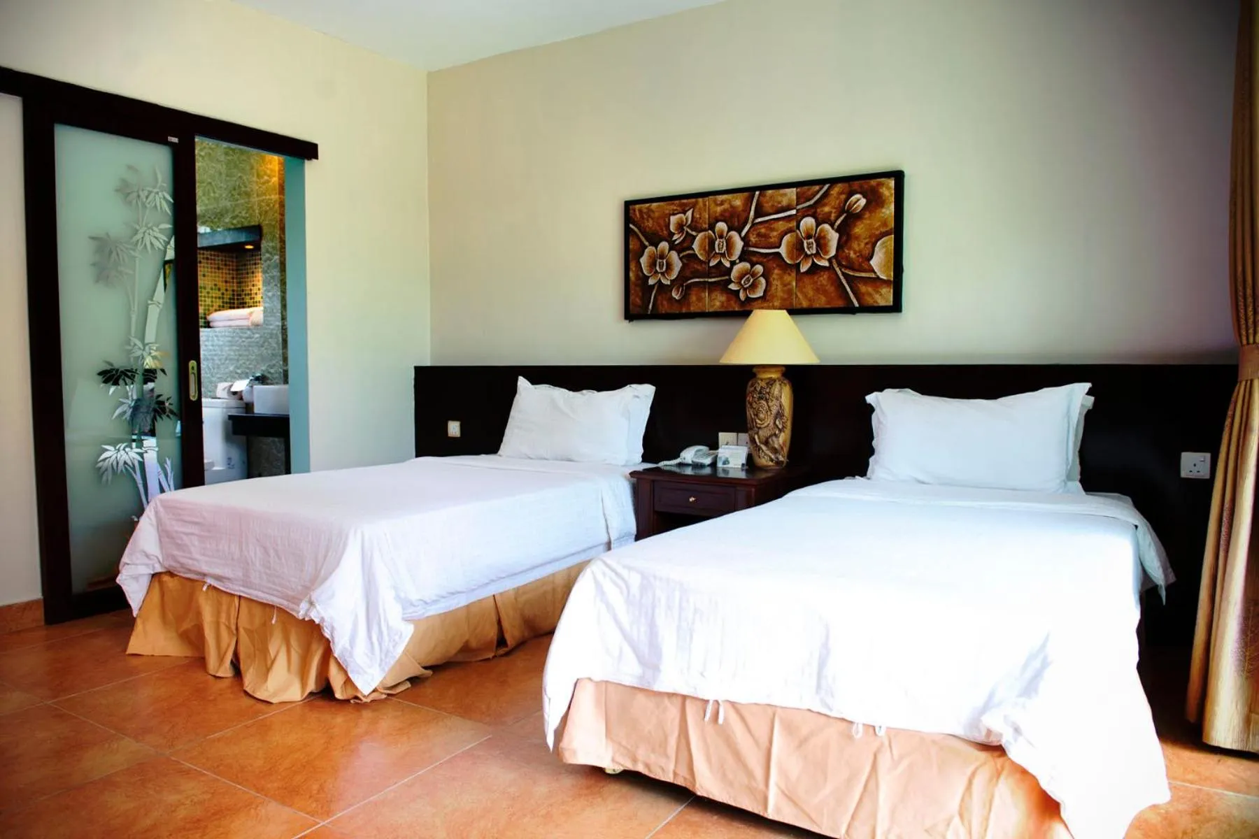 Bed in Beringgis Beach Resort & Spa