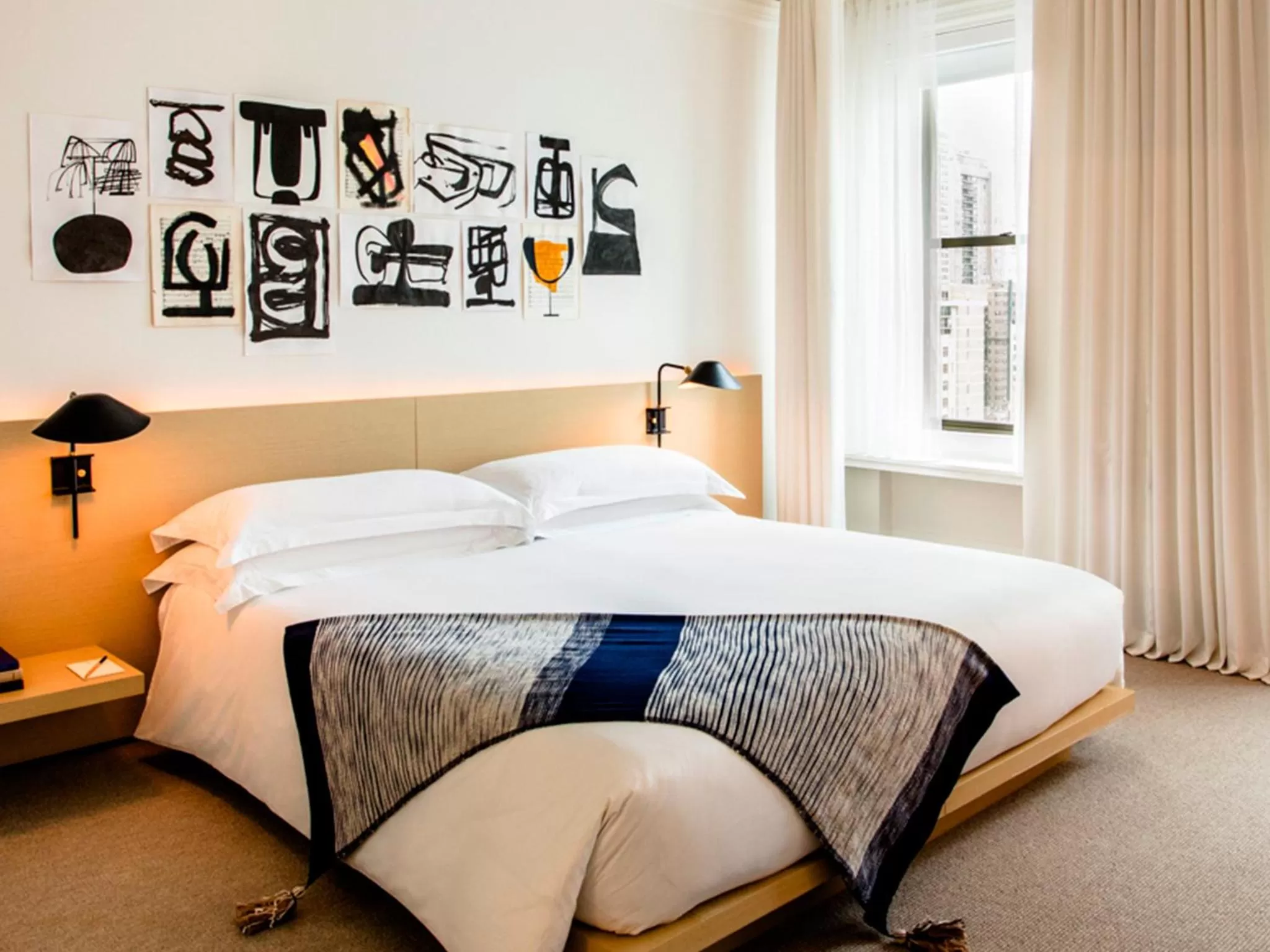 Bedroom in Ambassador Chicago, part of JdV by Hyatt