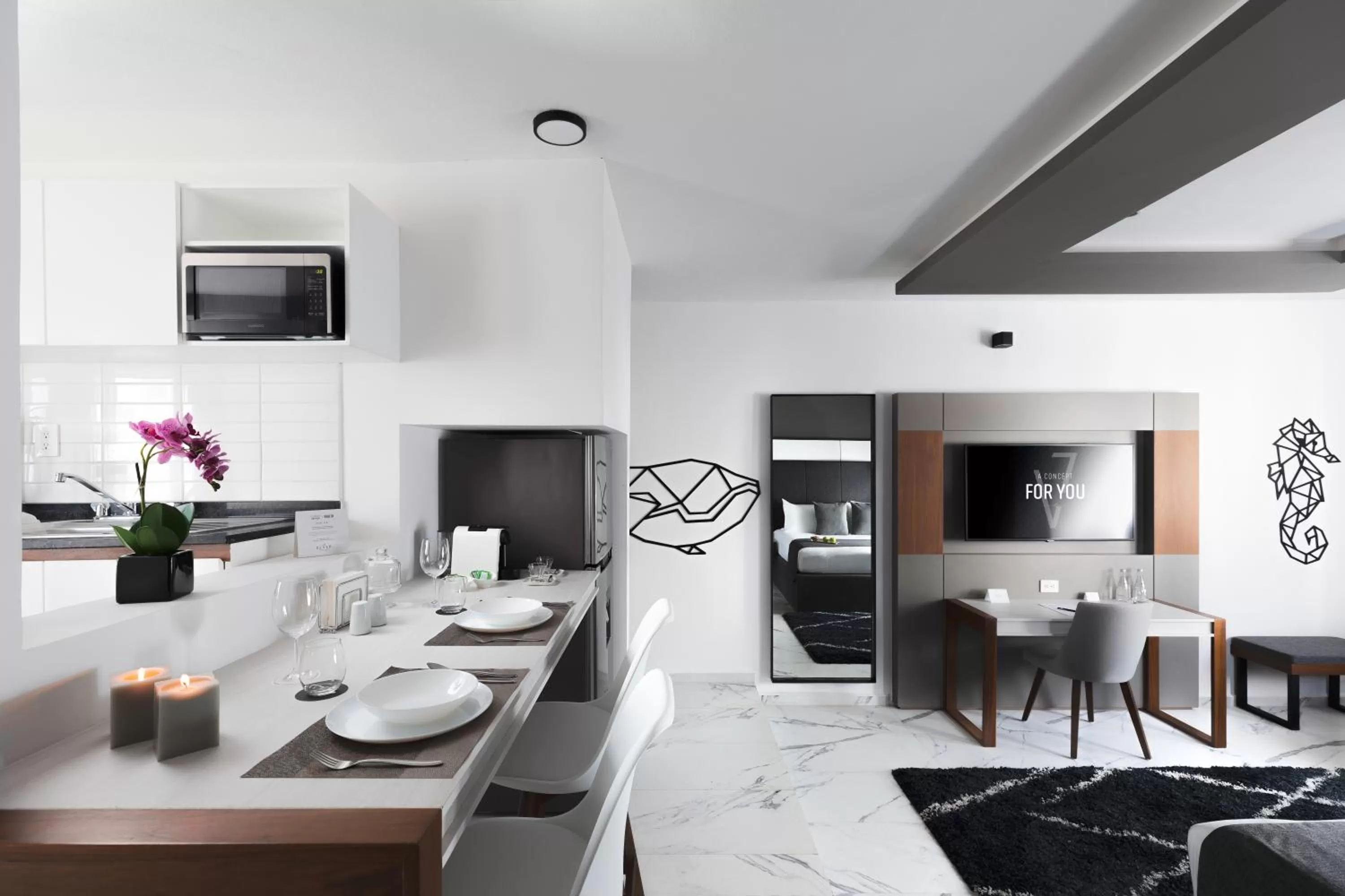 Seating area in Seven Boutique Apartments Cancún