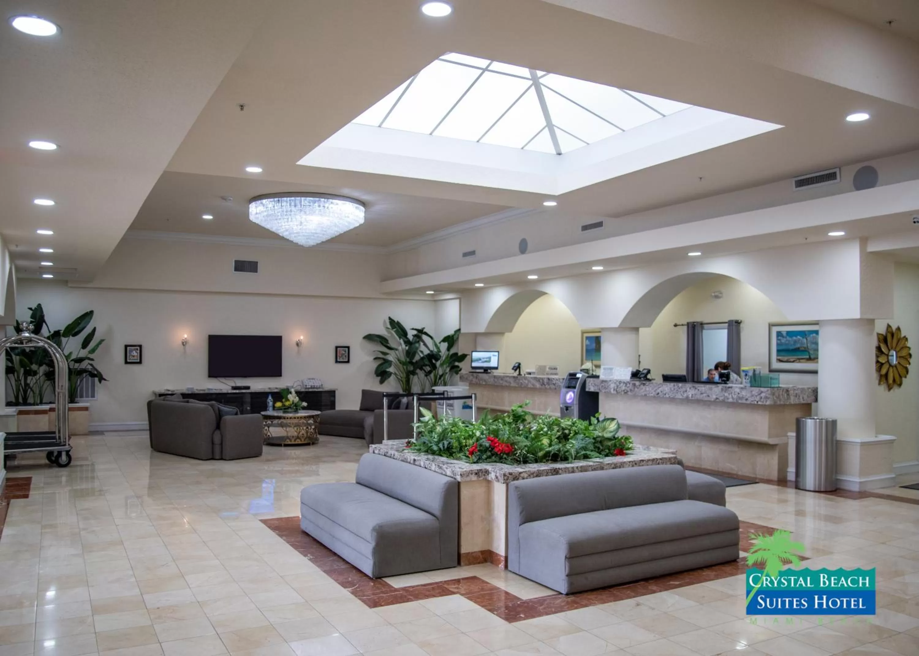 Lobby or reception in Crystal Beach Suites Miami Oceanfront Hotel