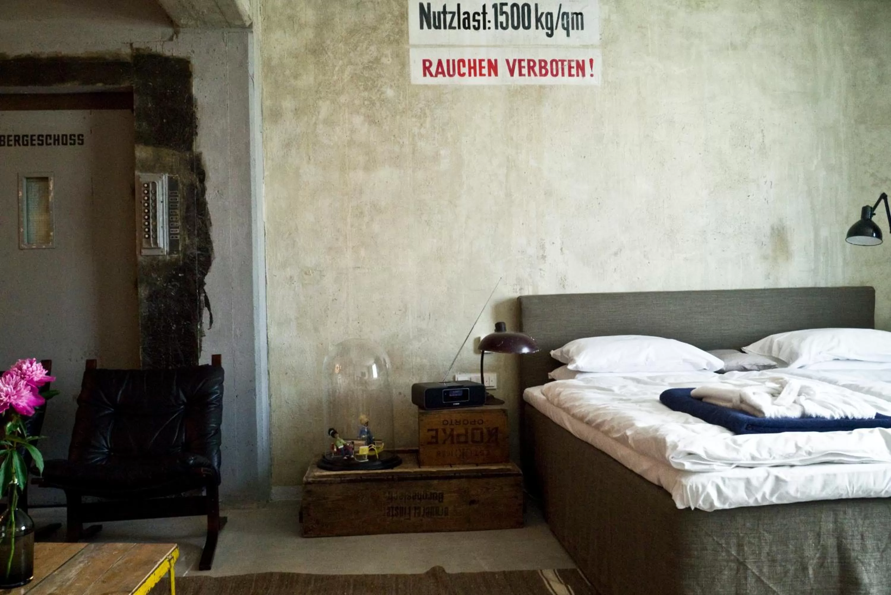 Bed in Speicher7 Hotel