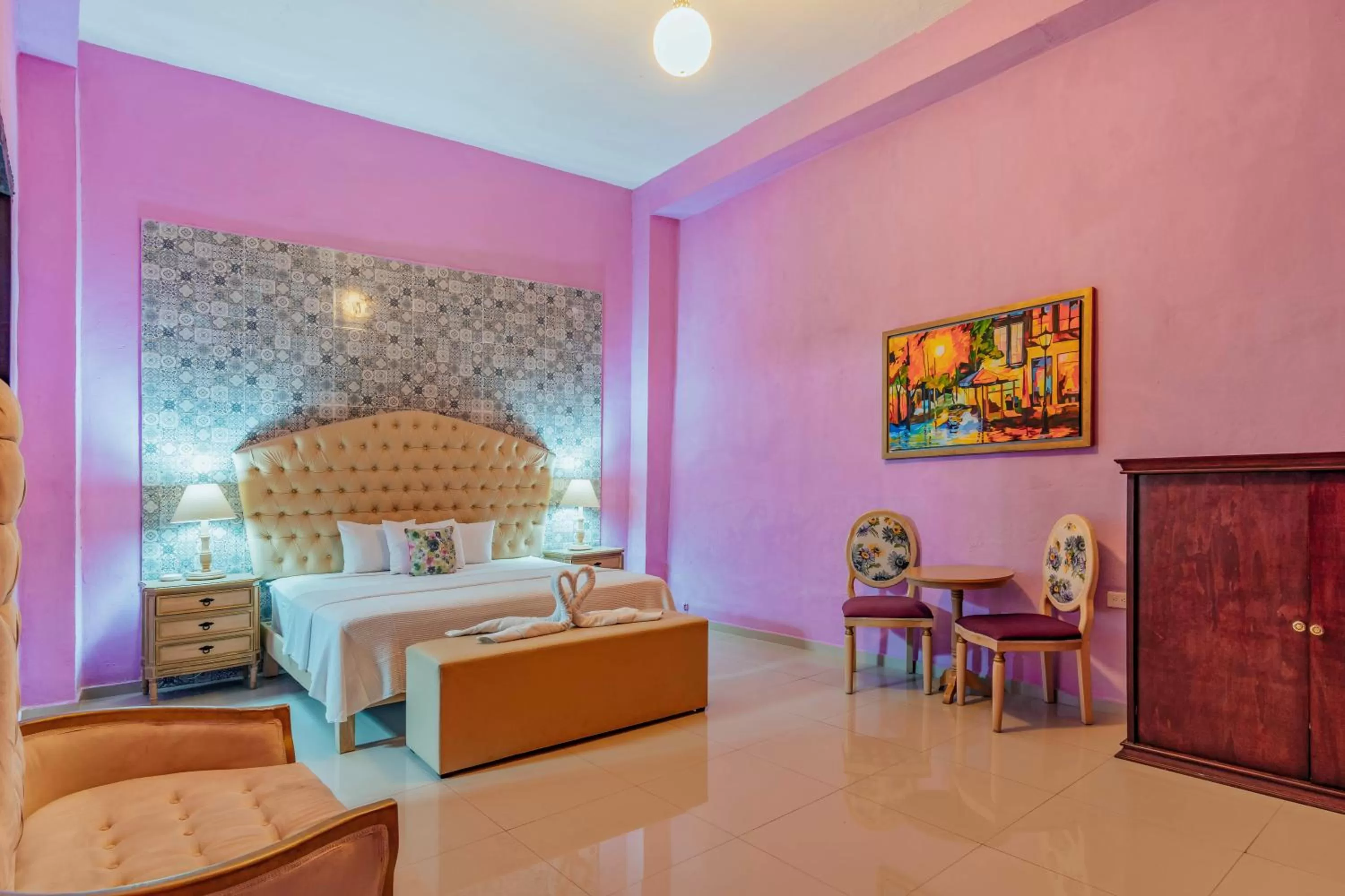 Bedroom, Bed in Hotel Lavanda CAS Merida