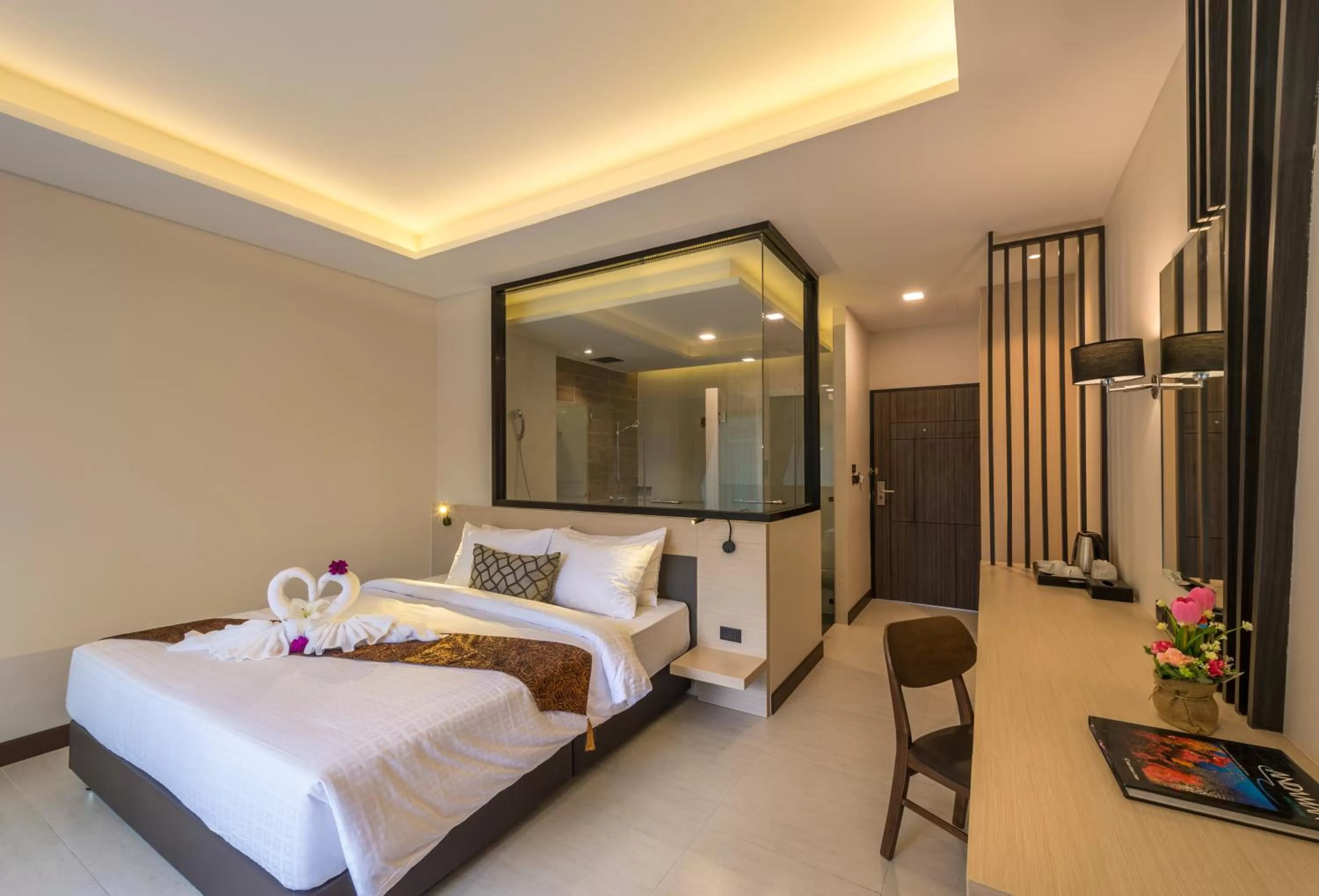 Bed in Cher​mantra​ Aonang​ Resort & Pool​ Suite