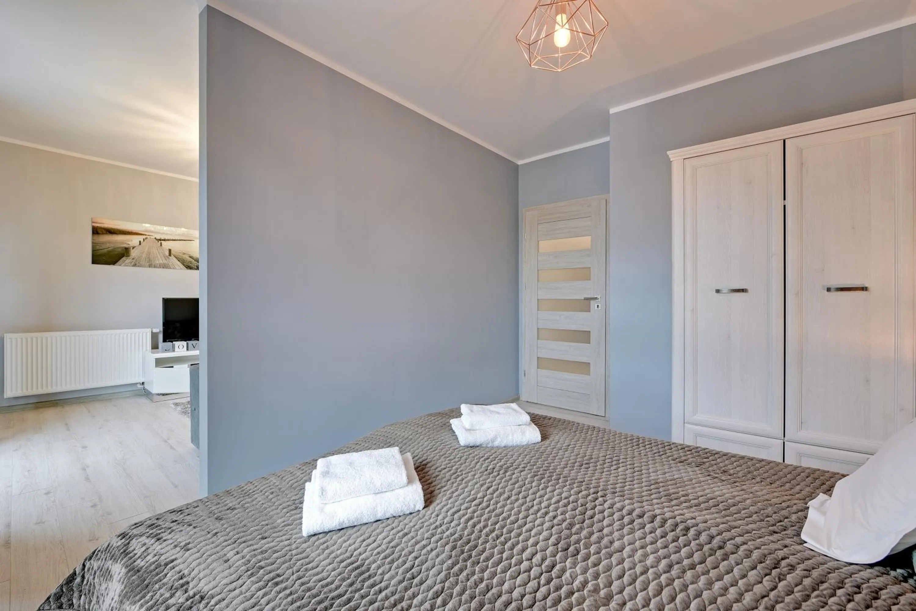 Bedroom, Bed in GRANO APARTMENTS Gdańsk Motława SPA & Wellness