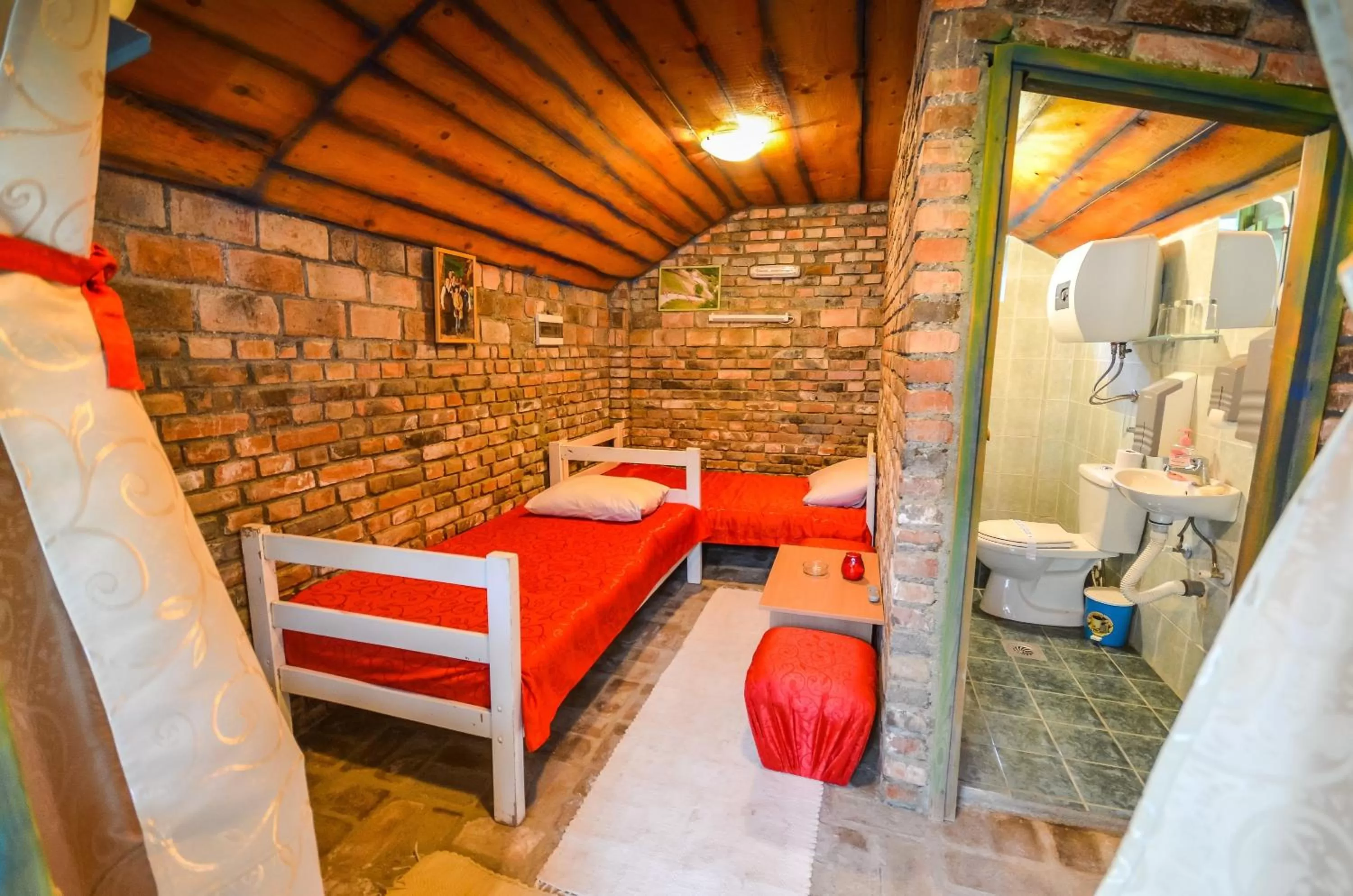 Bed, Seating Area in B&B Etno Village Sunčana Reka